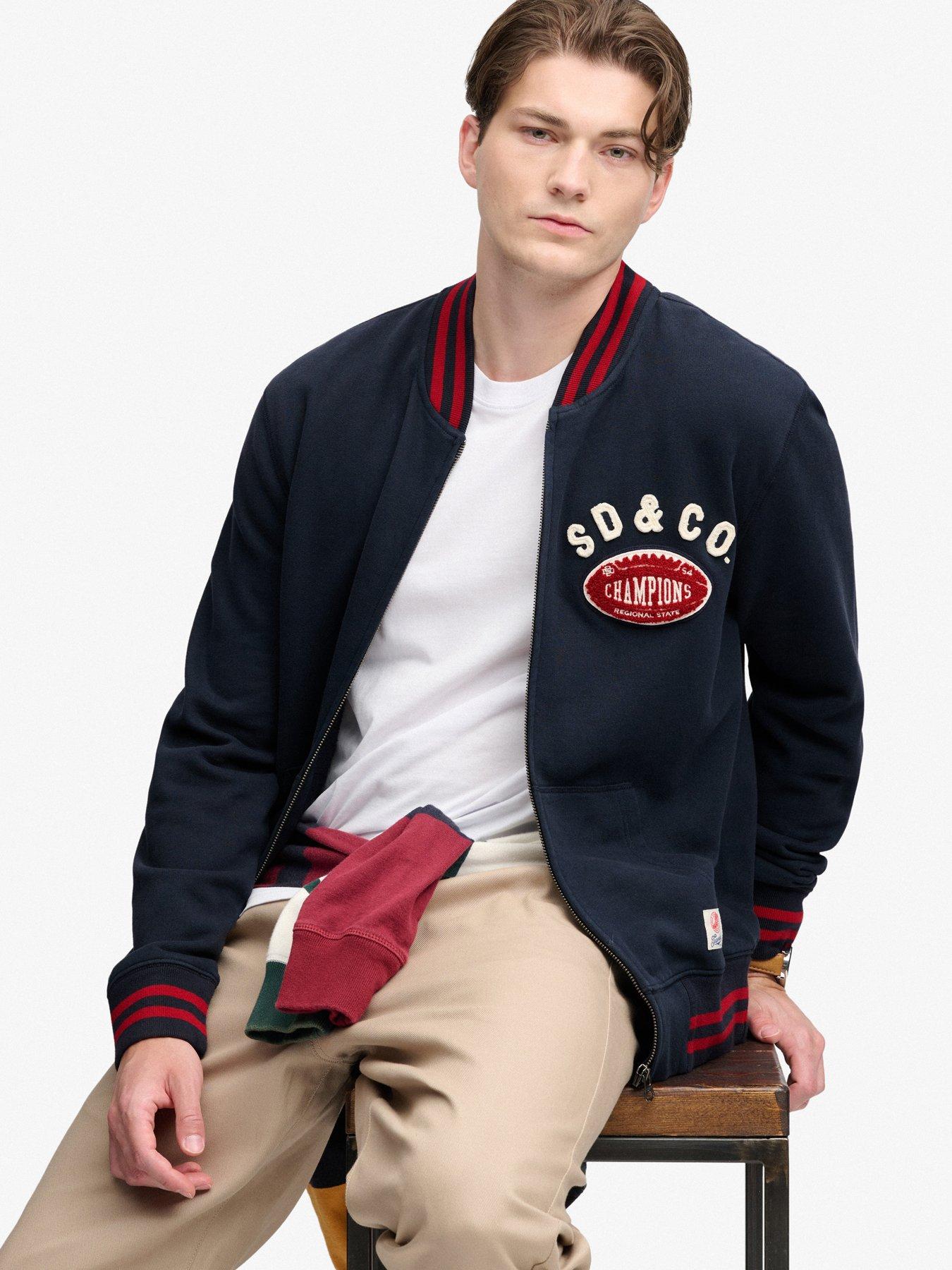 Image 4 of 6 of Superdry Superdry Vintage Athletic Bomber - Navy