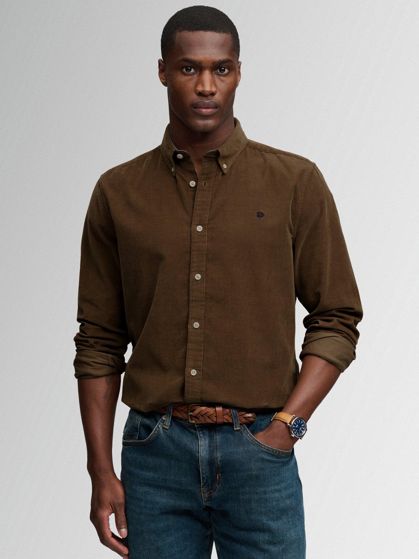 Superdry Men's Beige Long-Sleeved Corduroy Shirt Classic Needle - Image 2