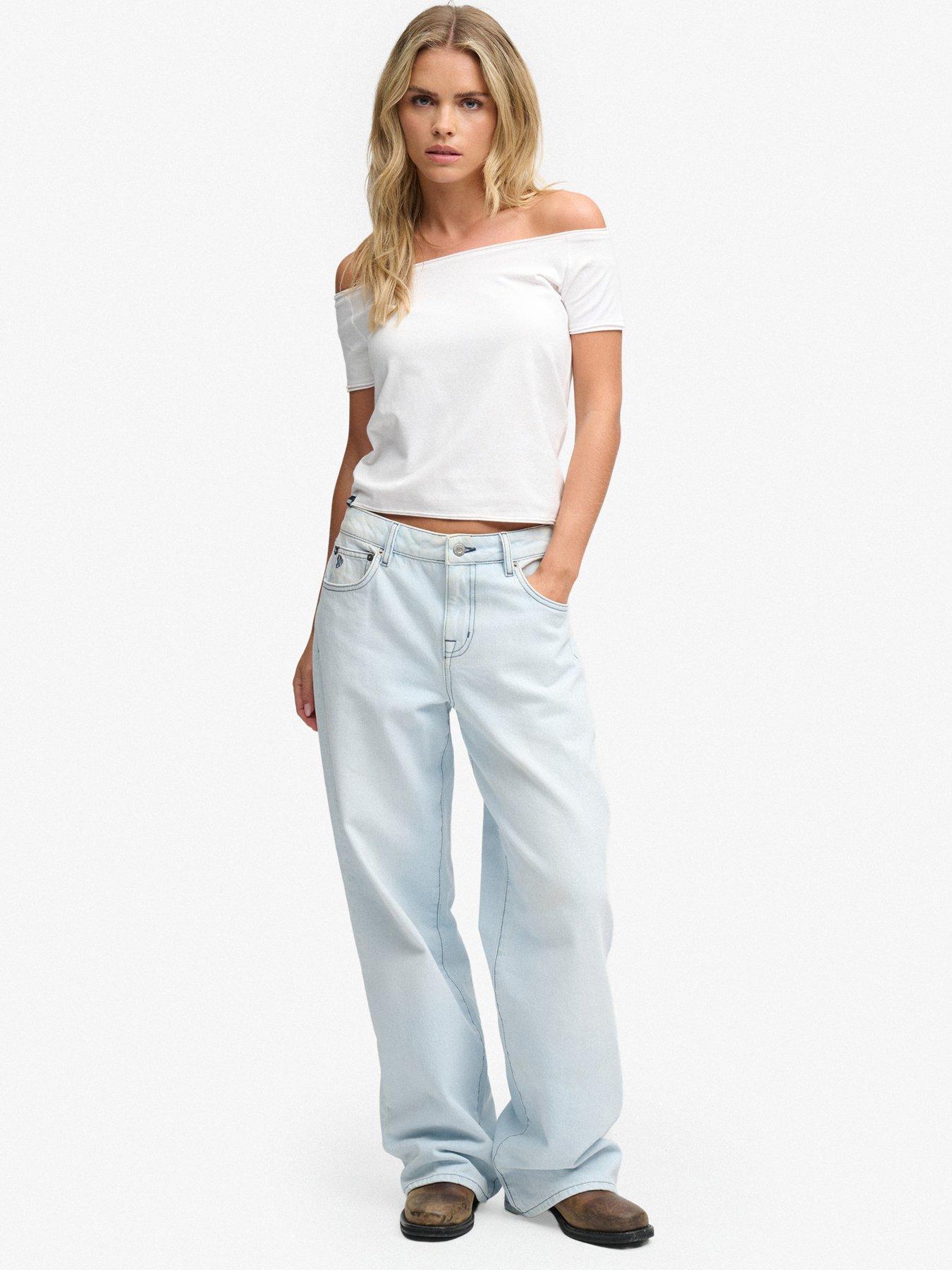 Image 3 of 6 of Superdry Womens Off Shoulder Bardot Top - White