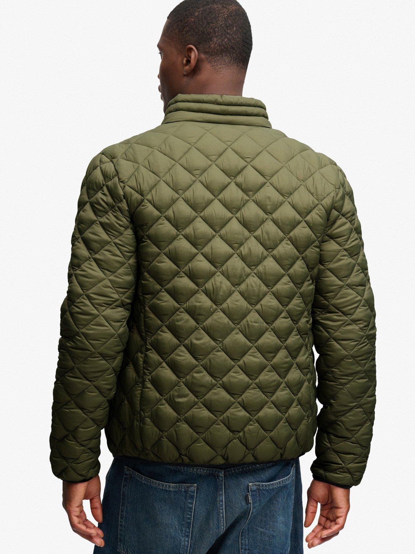 Image 2 of 7 of Superdry Mens Diamond Quilt Fuji Jacket - Green