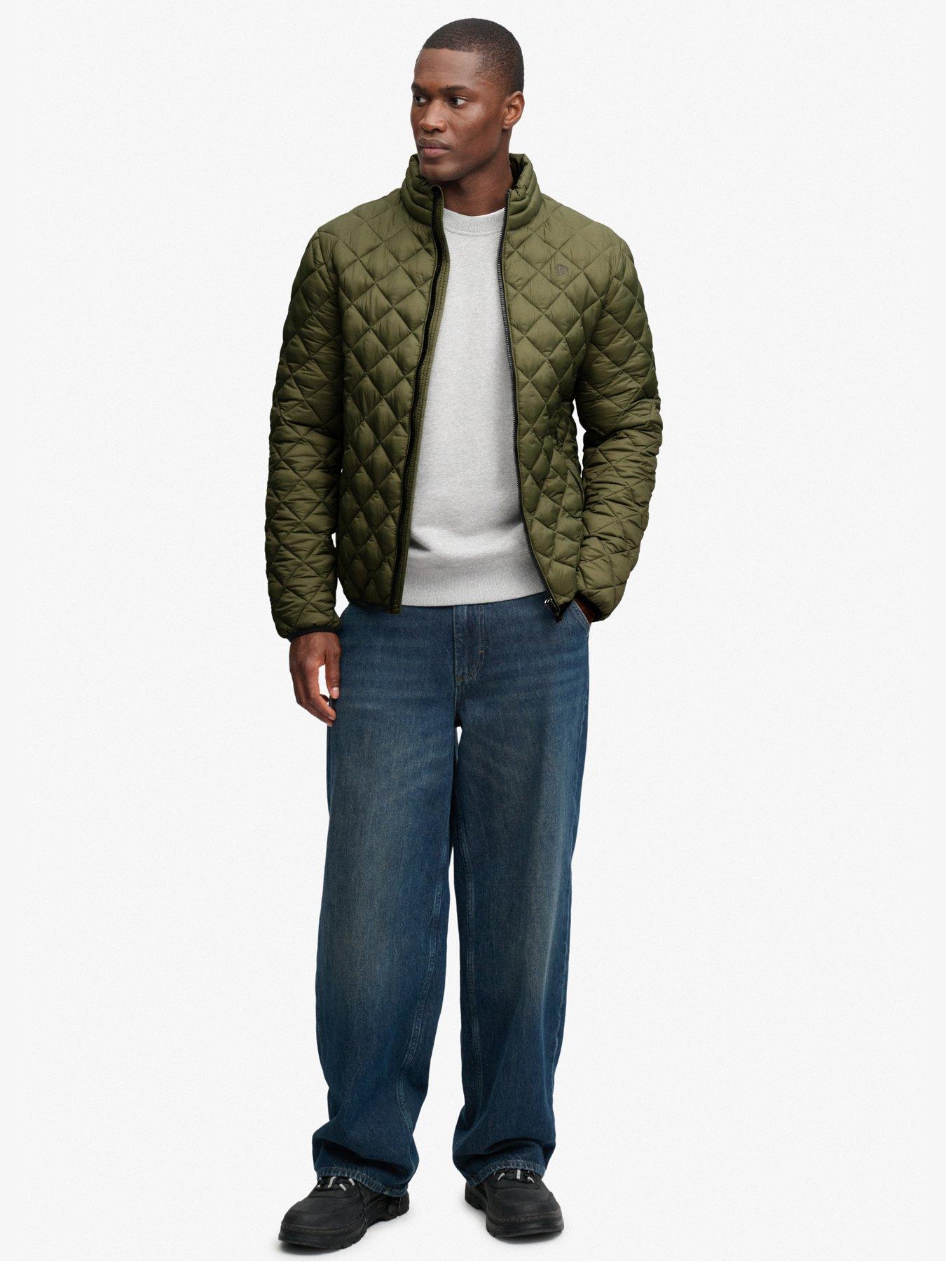 Image 3 of 7 of Superdry Mens Diamond Quilt Fuji Jacket - Green