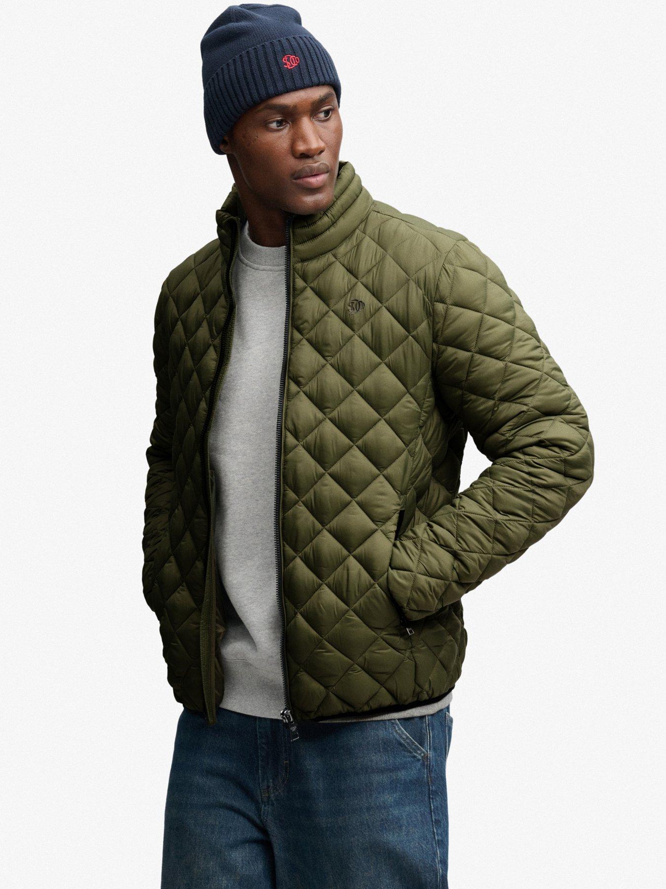 Image 4 of 7 of Superdry Mens Diamond Quilt Fuji Jacket - Green