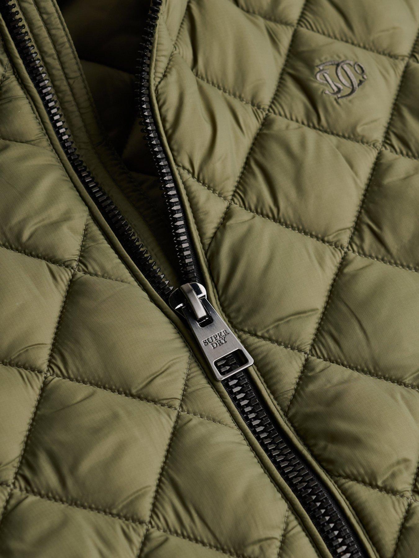 Image 6 of 7 of Superdry Mens Diamond Quilt Fuji Jacket - Green