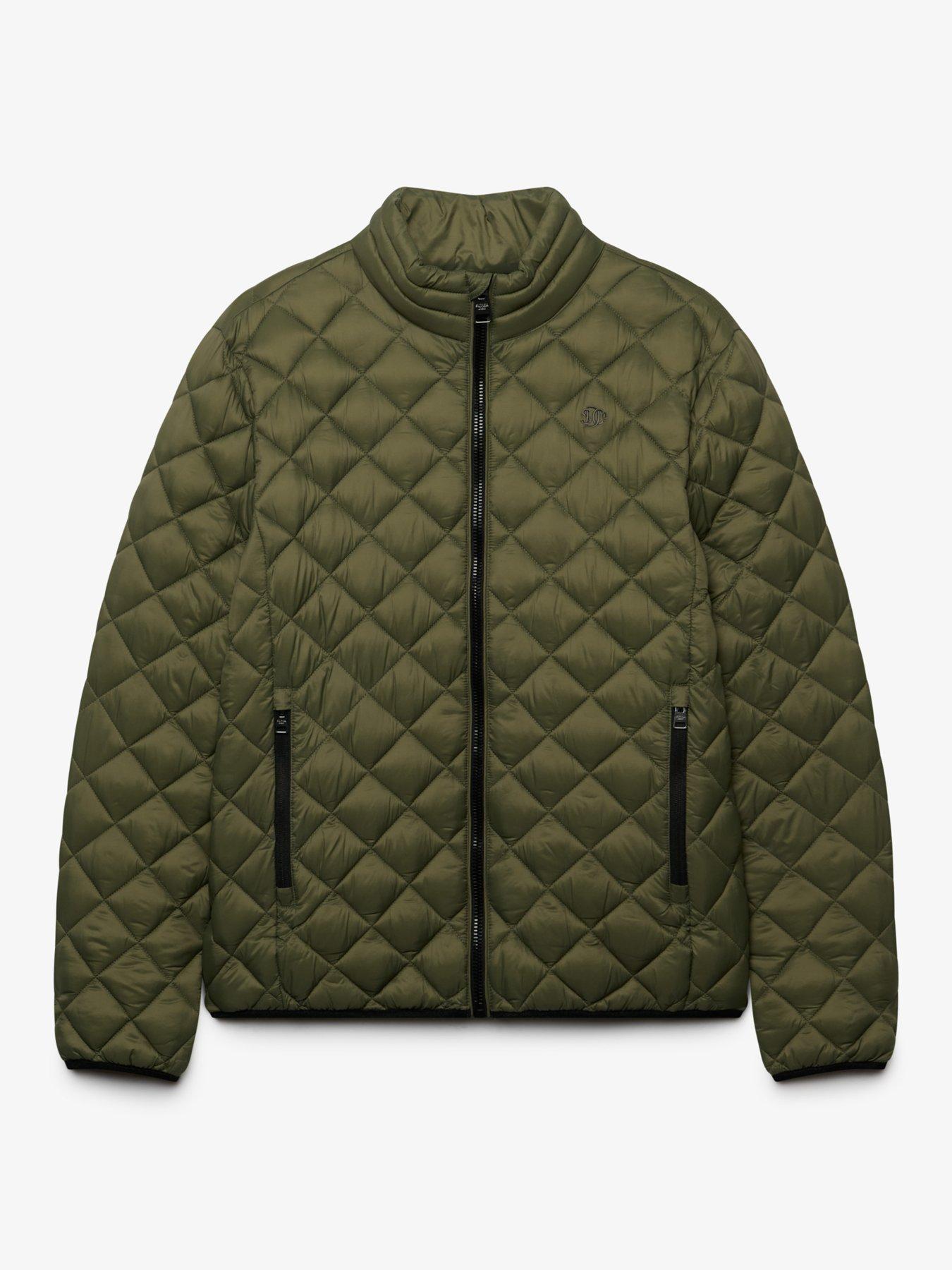 Image 7 of 7 of Superdry Mens Diamond Quilt Fuji Jacket - Green
