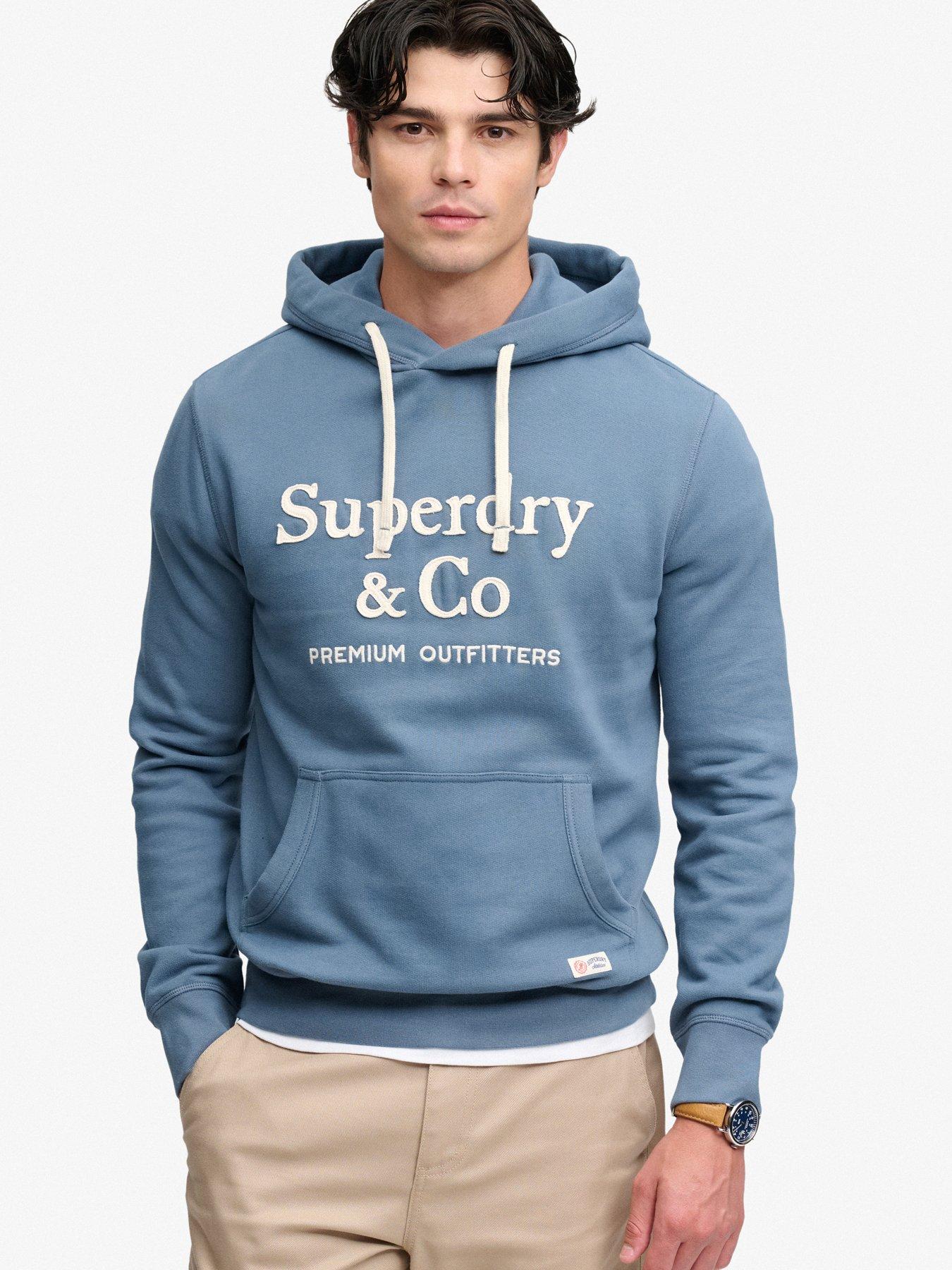 Superdry Men's Bleu Hooded Sweatshirt Company Logo - Image 2
