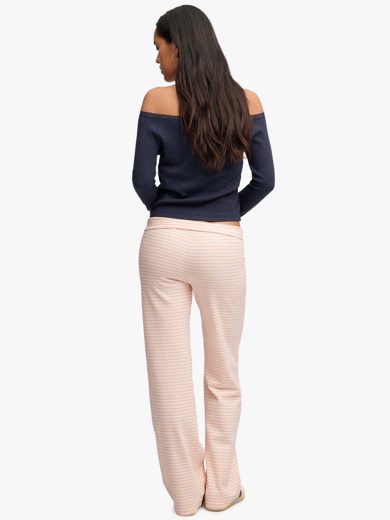 Image 4 of 6 of Superdry Superdry Ath Ess Stripe Jersey Trousers - Pink