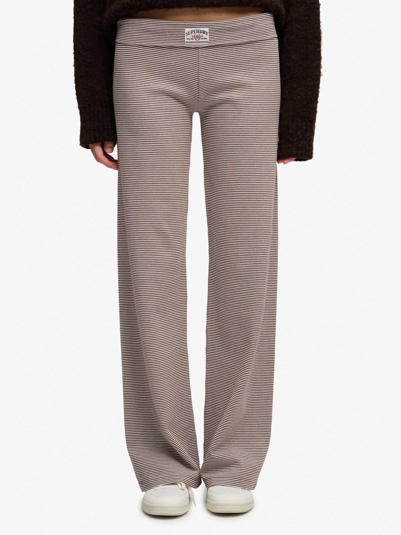 Image 1 of 7 of Superdry Superdry Ath Ess Stripe Jersey Trousers - Brown