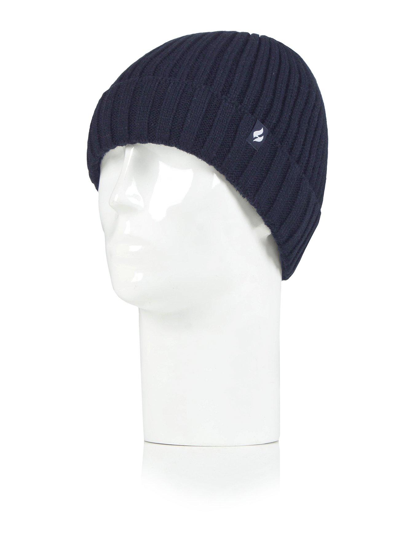 Image 1 of 4 of Heat Holders Mens Chunky Rib Turnover Hat - Navy