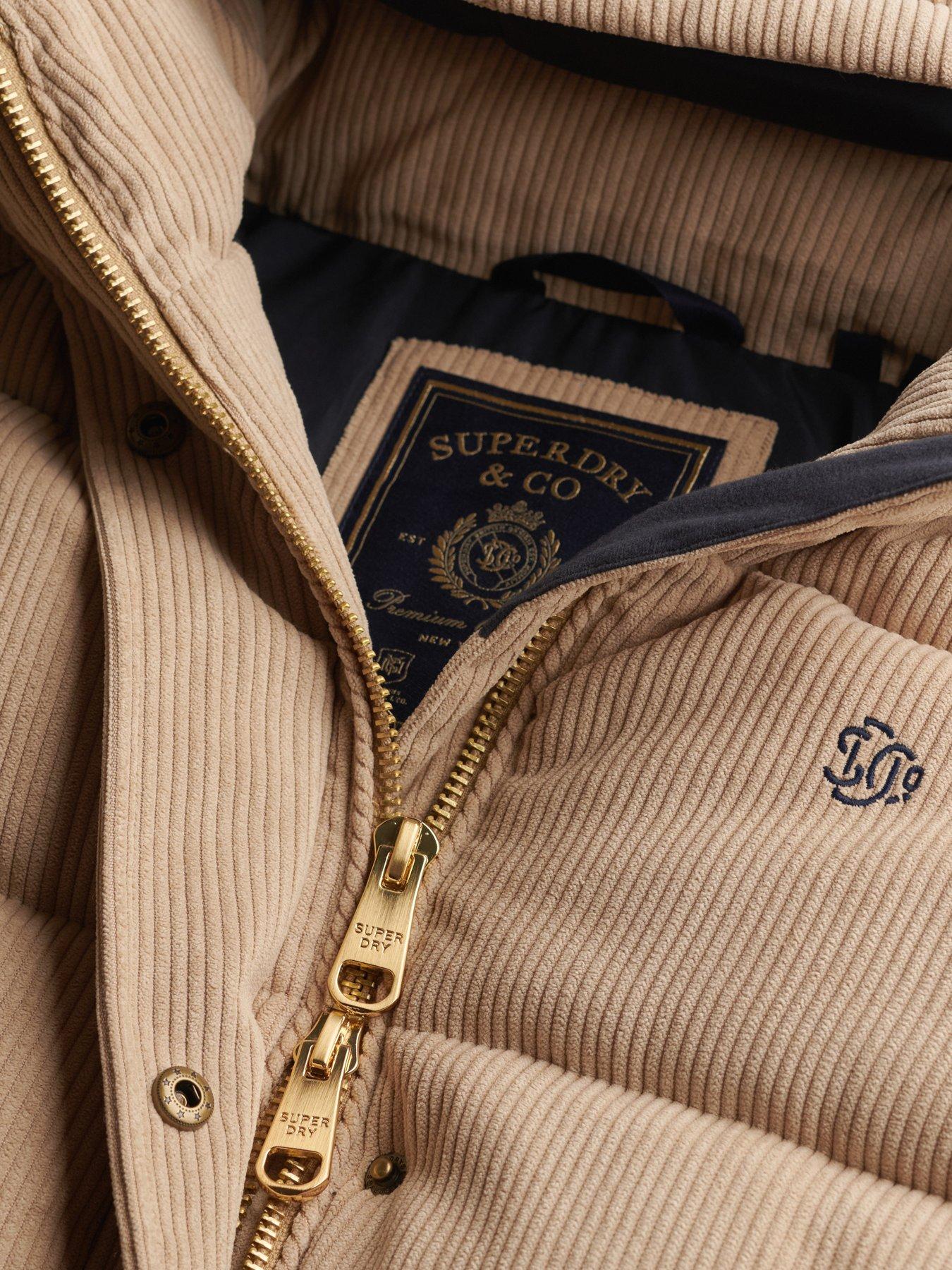 Image 7 of 7 of Superdry Superdry Premium Hood Cord Puffer Jacket - Brown