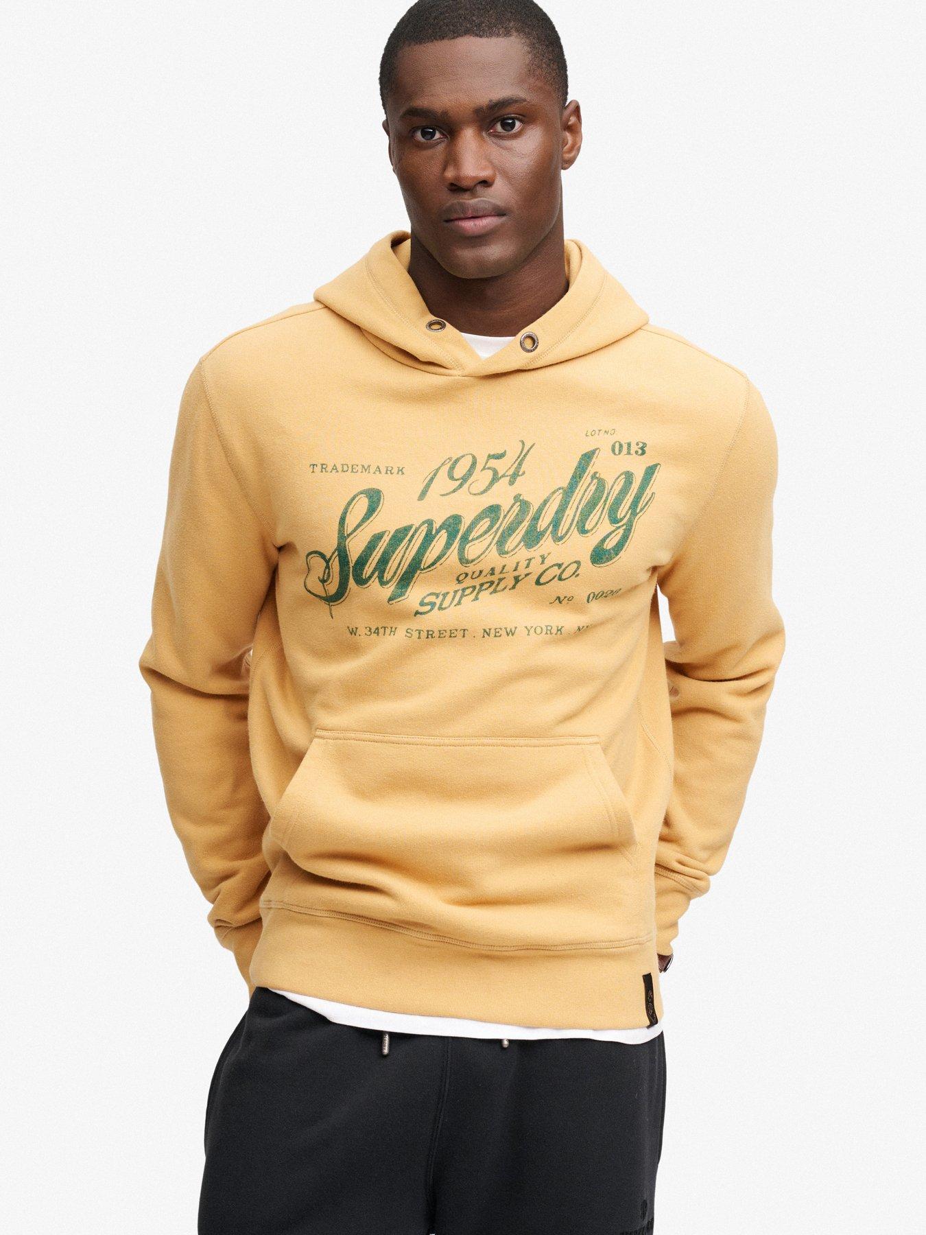 Superdry Beige Hooded Sweatshirt Vintage Script - Image 2