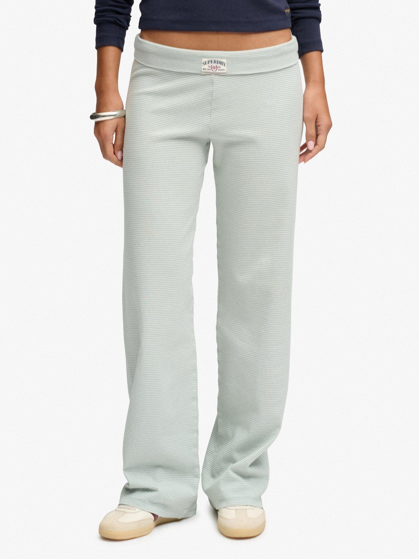 Image 1 of 6 of Superdry Superdry Ath Ess Stripe Jersey Trousers - Green