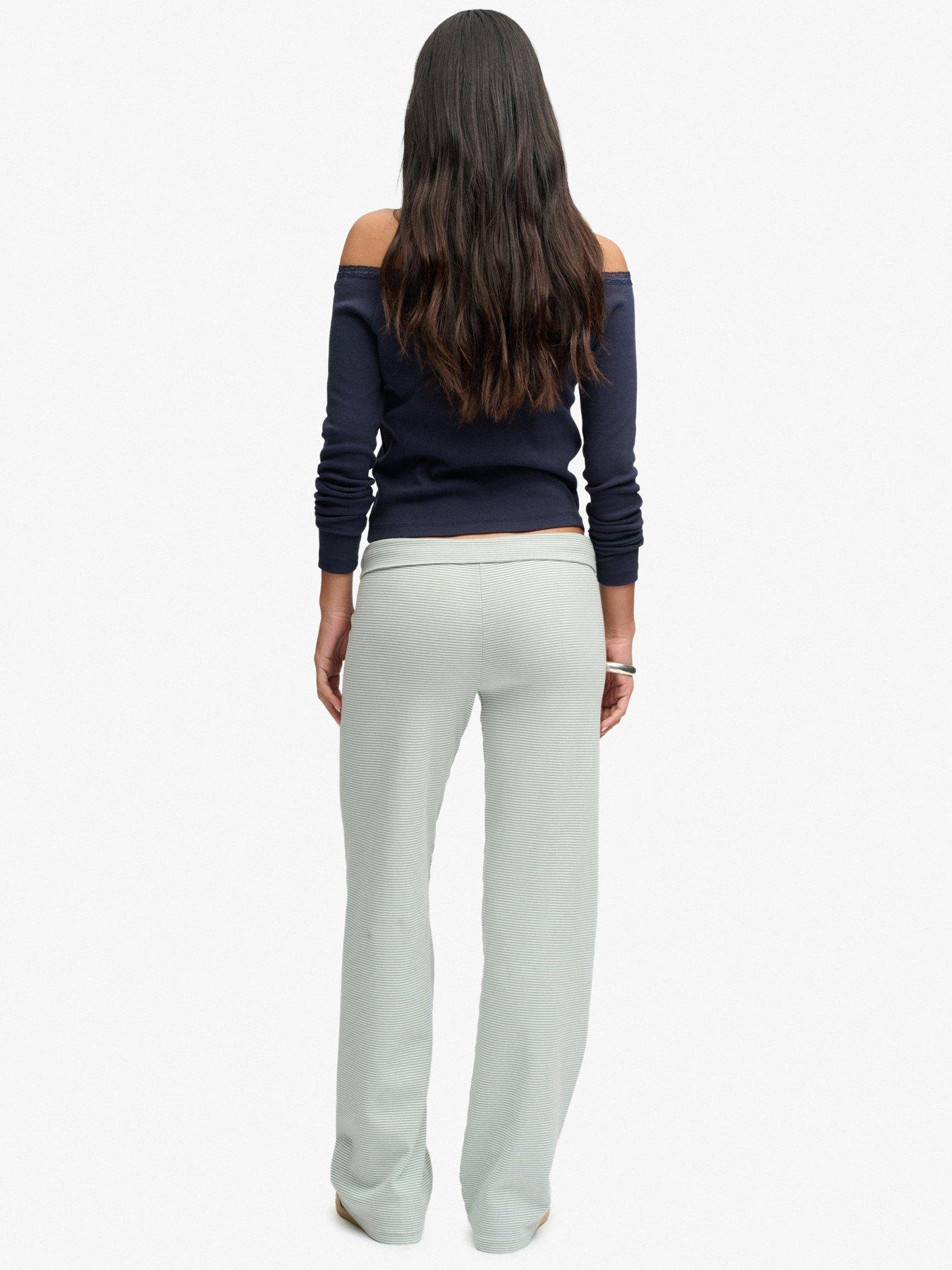 Image 4 of 6 of Superdry Superdry Ath Ess Stripe Jersey Trousers - Green