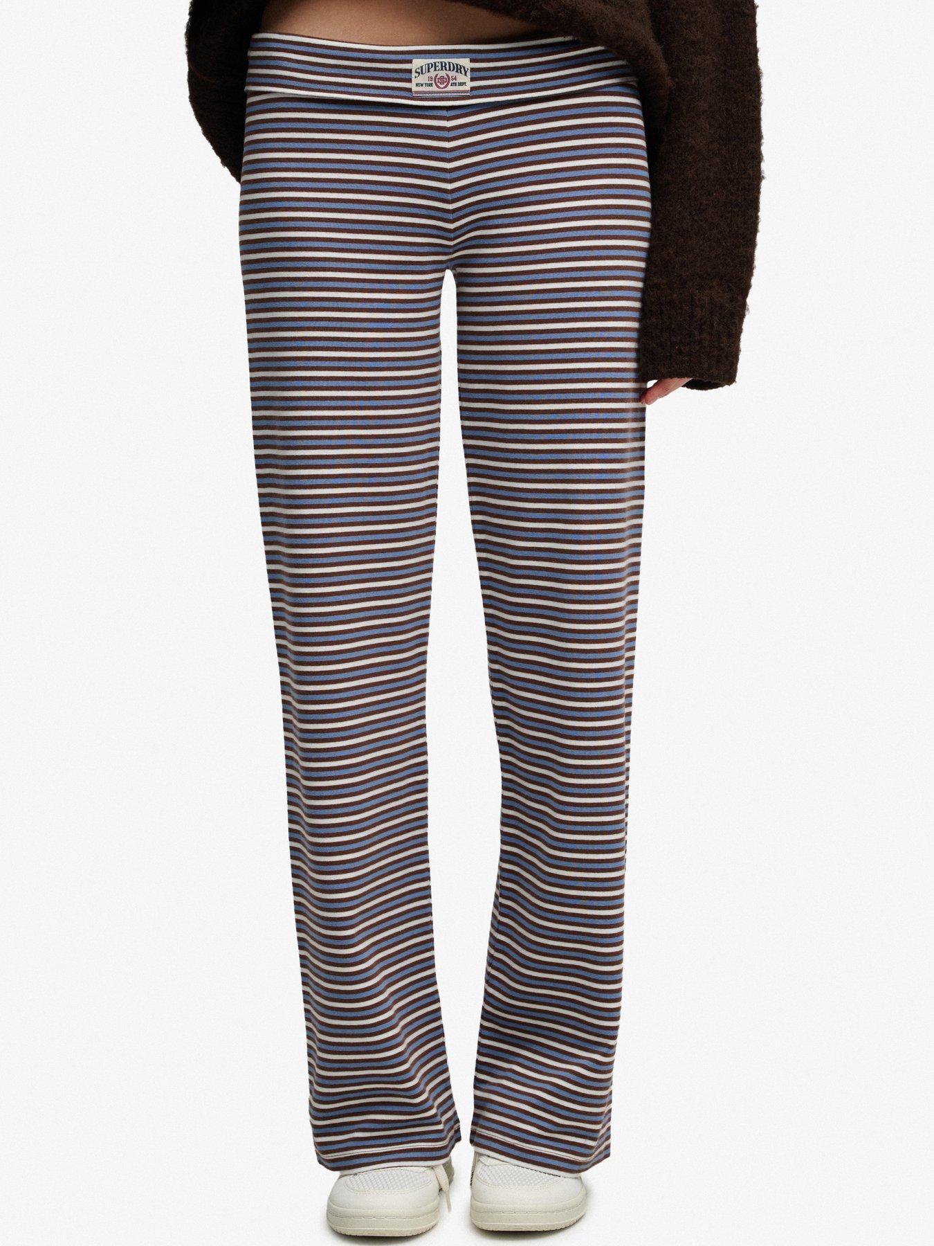 Superdry Women's Marron Trousers Athletic Essentials Stripe - Image 2