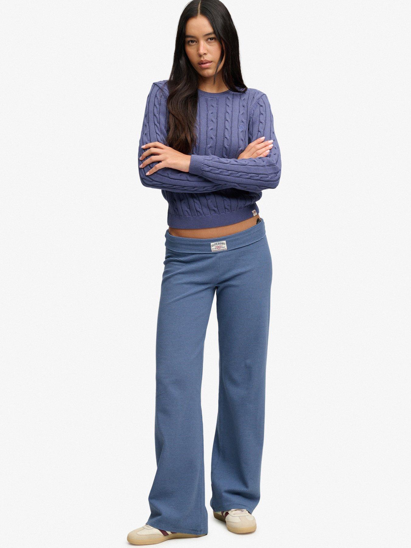 Image 3 of 7 of Superdry Superdry Ath Ess Stripe Jersey Trousers - Navy