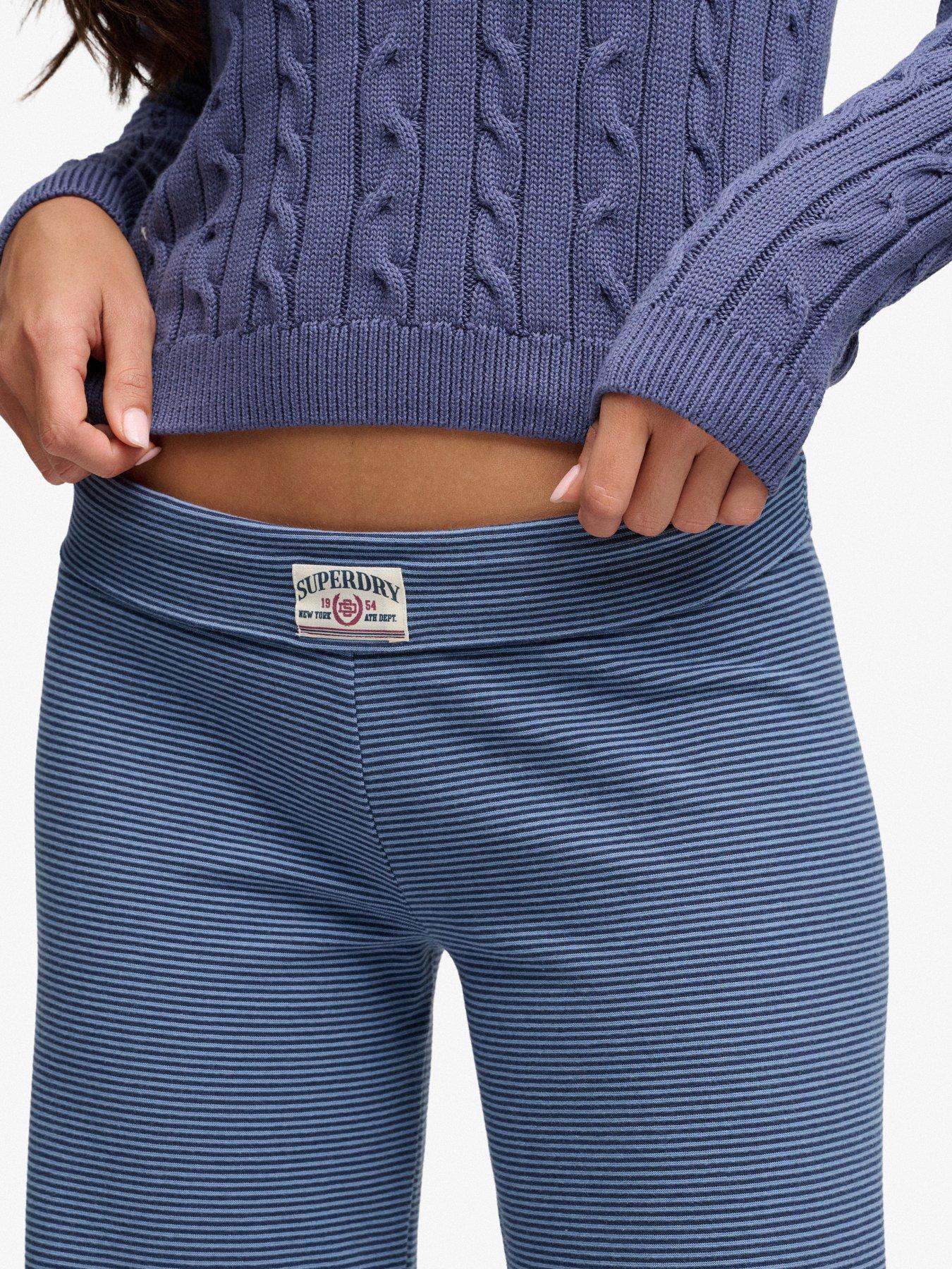 Image 4 of 7 of Superdry Superdry Ath Ess Stripe Jersey Trousers - Navy