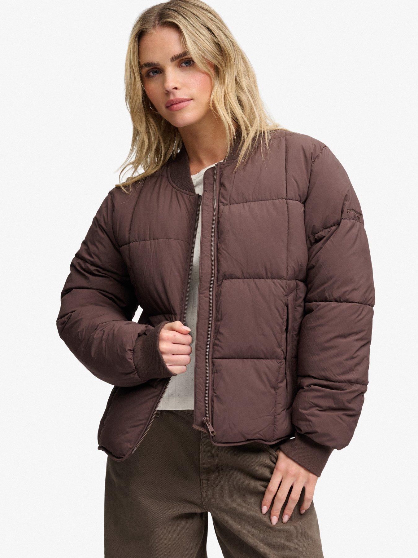 Image 1 of 7 of Superdry Superdry Large Box Quilt Liner Jacket - Brown