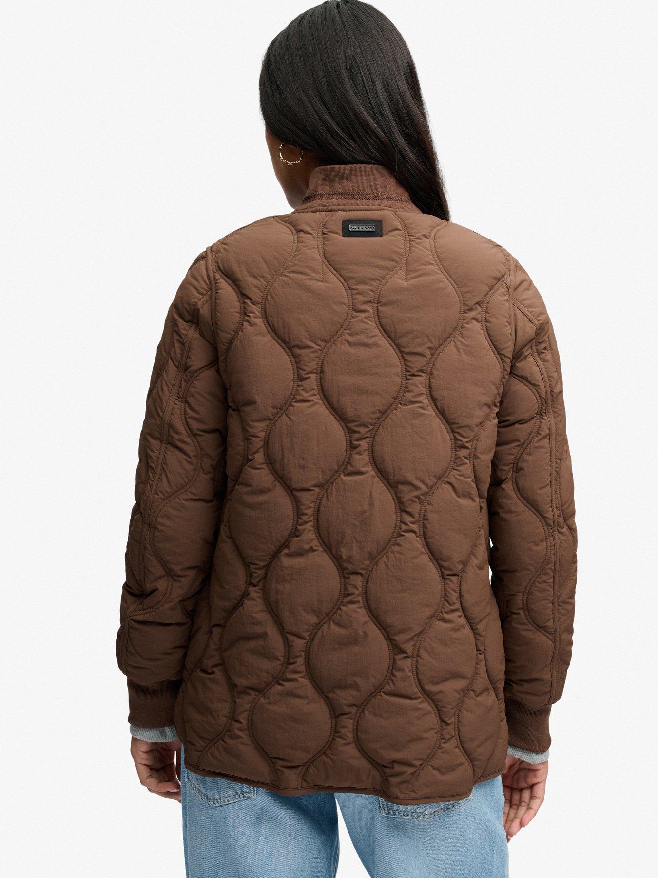 Image 2 of 7 of Superdry Superdry Short Onion Quilt Liner Jacket - Brown