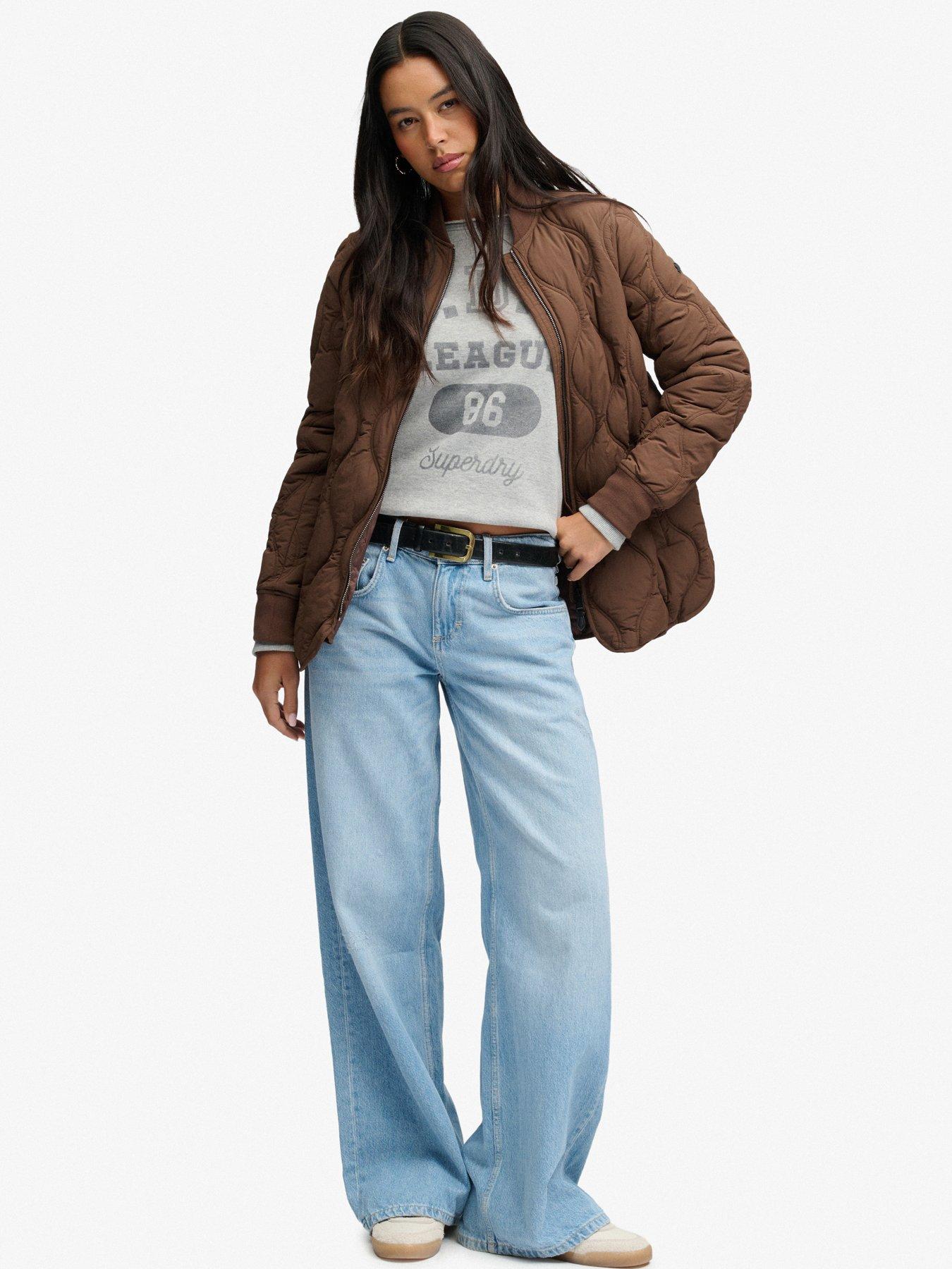 Image 3 of 7 of Superdry Superdry Short Onion Quilt Liner Jacket - Brown