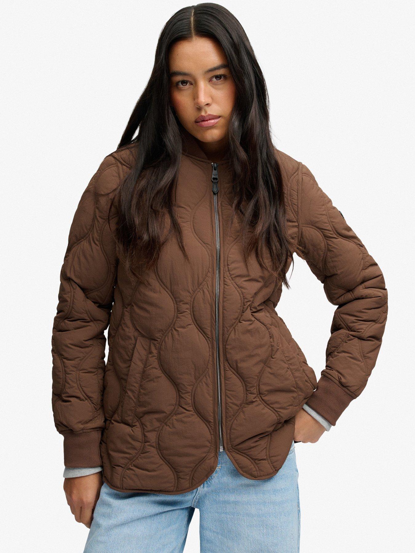 Image 5 of 7 of Superdry Superdry Short Onion Quilt Liner Jacket - Brown