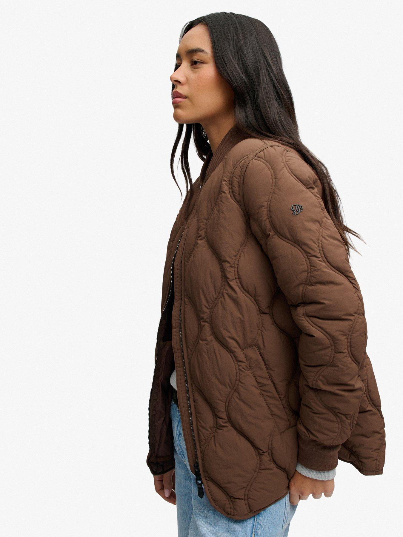 Image 6 of 7 of Superdry Superdry Short Onion Quilt Liner Jacket - Brown