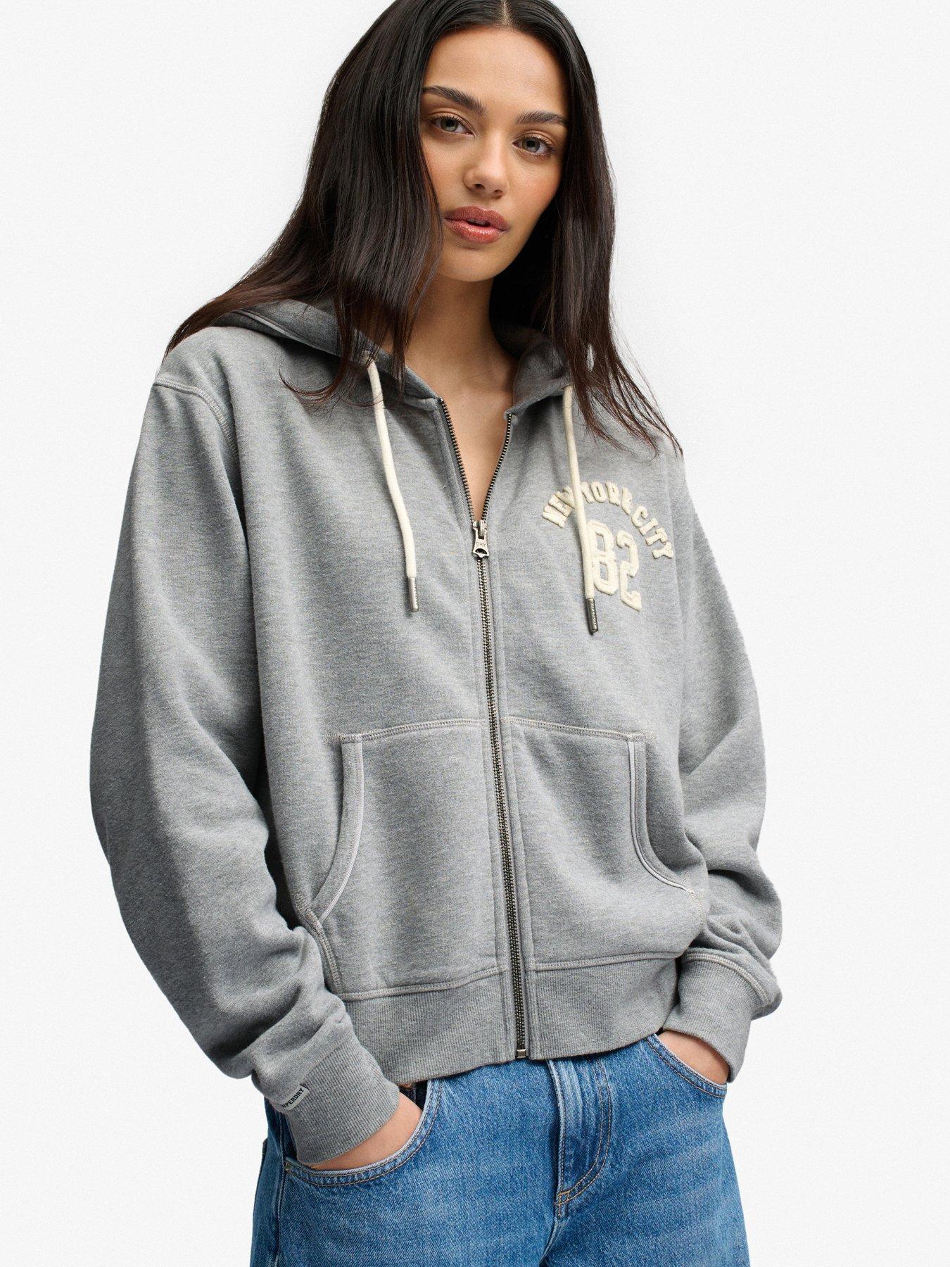 Superdry Women's Gris Zip-Up Hoodie Athletic Essential - Image 2
