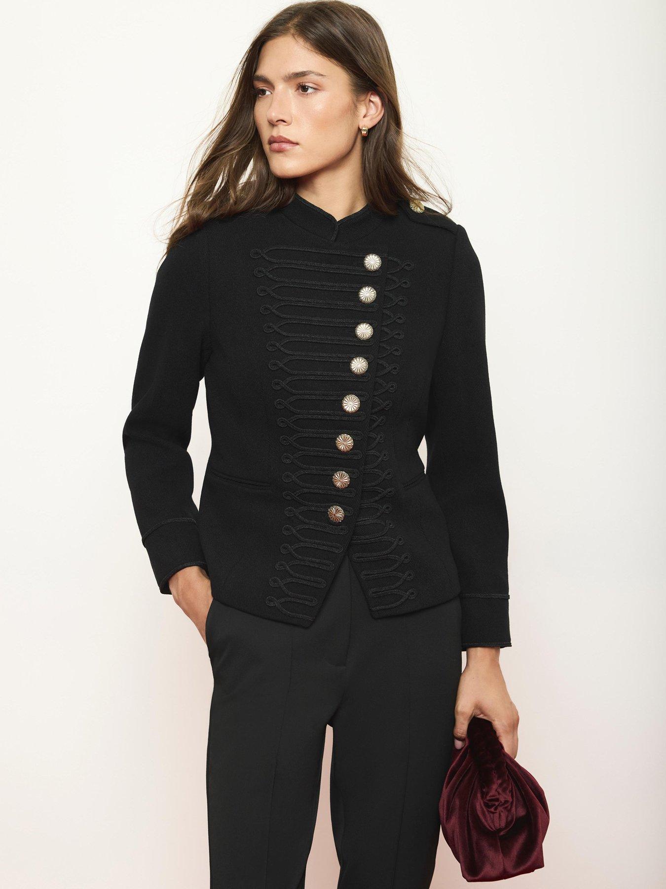 Image 3 of 6 of Mint Velvet Black Military Jacket