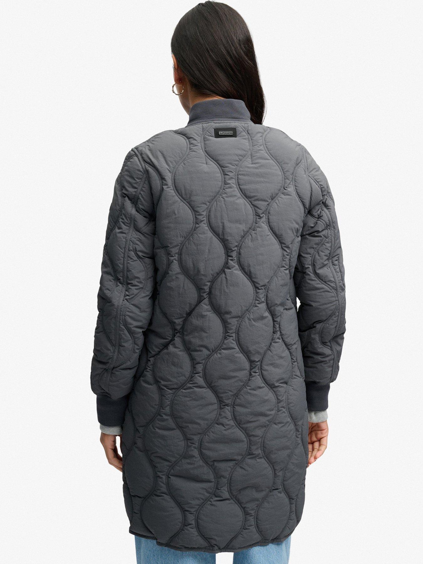 Image 2 of 7 of Superdry Superdry Long Onion Quilt Liner Jacket - Black