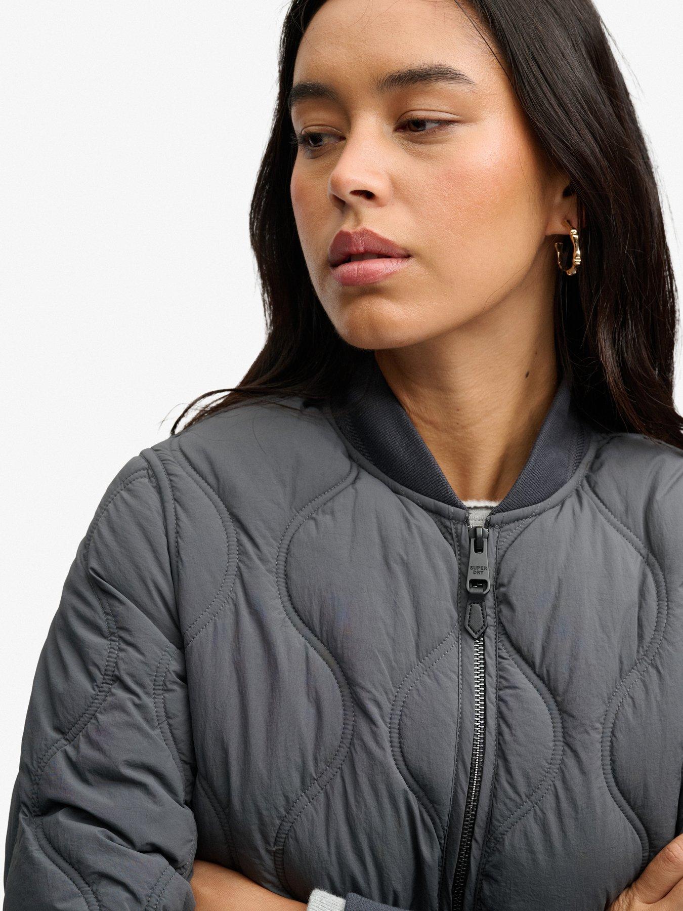 Image 4 of 7 of Superdry Superdry Long Onion Quilt Liner Jacket - Black