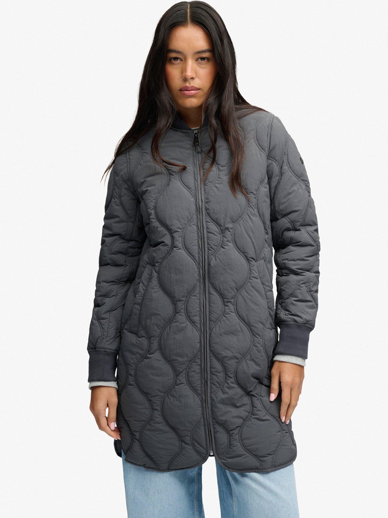 Image 5 of 7 of Superdry Superdry Long Onion Quilt Liner Jacket - Black