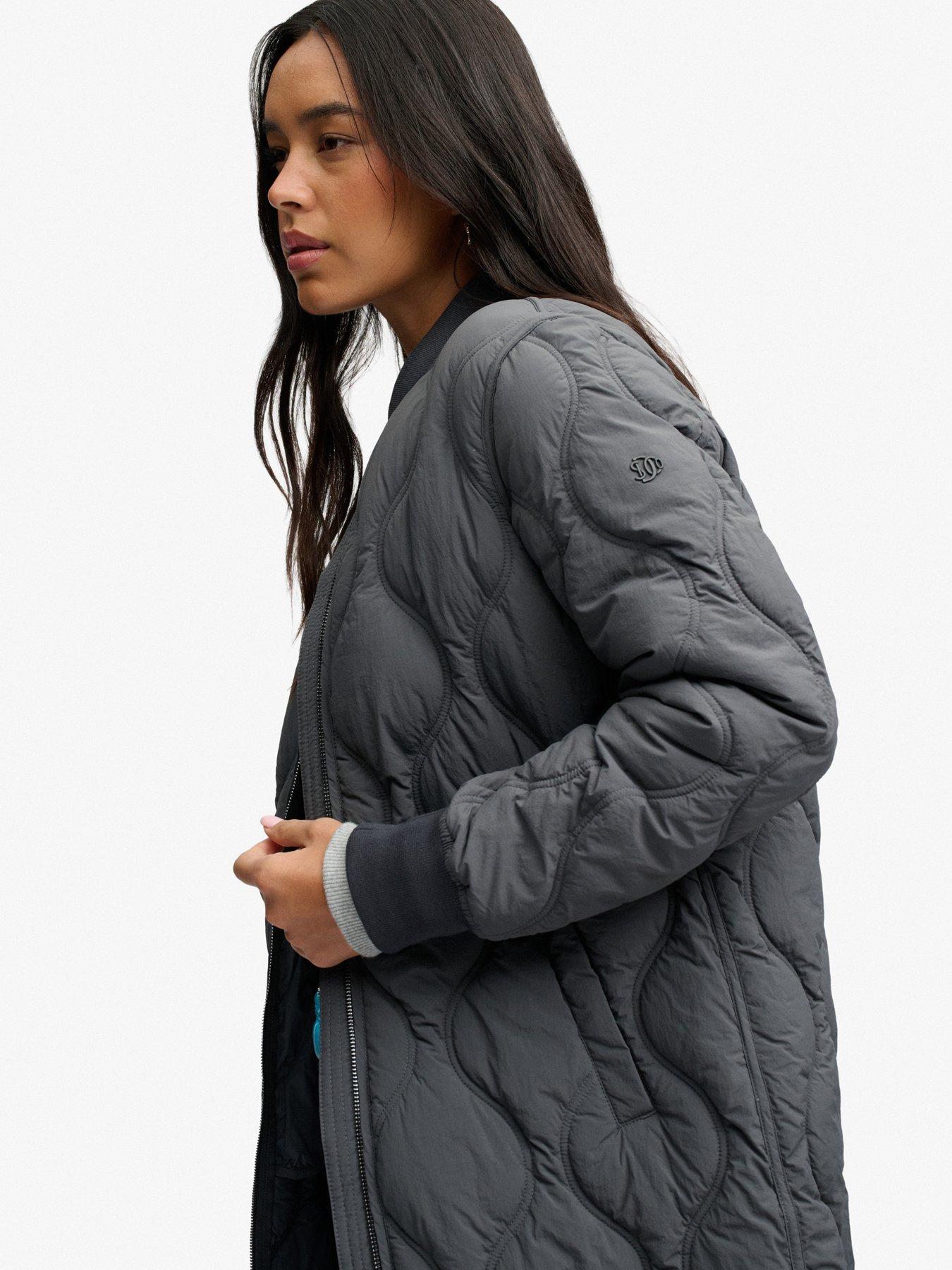 Image 6 of 7 of Superdry Superdry Long Onion Quilt Liner Jacket - Black