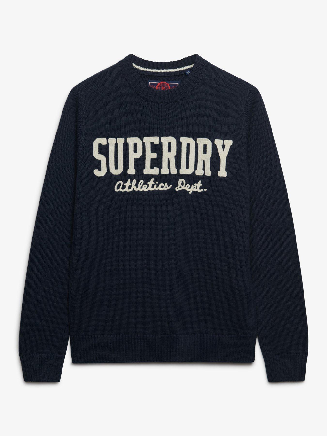 Image 7 of 7 of Superdry Mens Applique Graphic Slim Fit Jumper - Navy