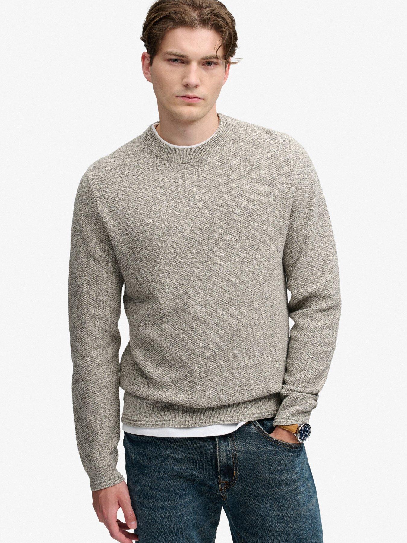 Superdry Men's Gris Textured Knit Sweater - Image 2