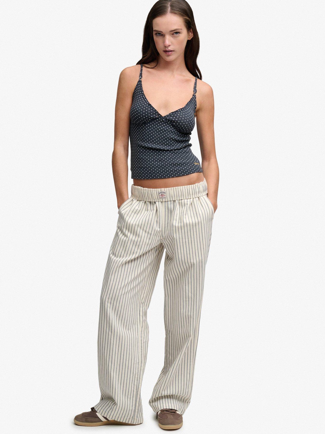 Image 3 of 7 of Superdry Superdry Ath Ess Printed Pointelle Cami - Navy