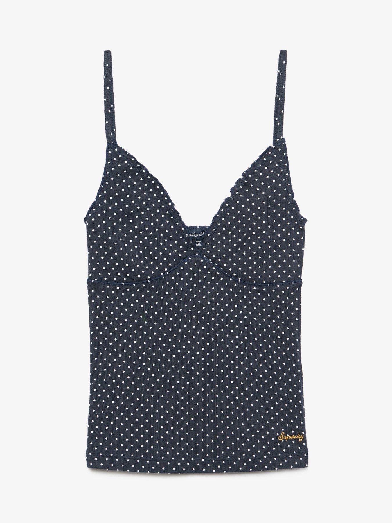 Image 7 of 7 of Superdry Superdry Ath Ess Printed Pointelle Cami - Navy
