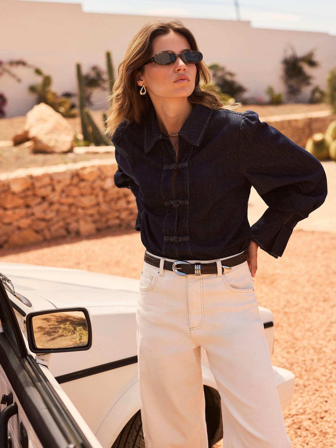 Image 1 of 6 of Mint Velvet Mid Indigo Denim Shirt