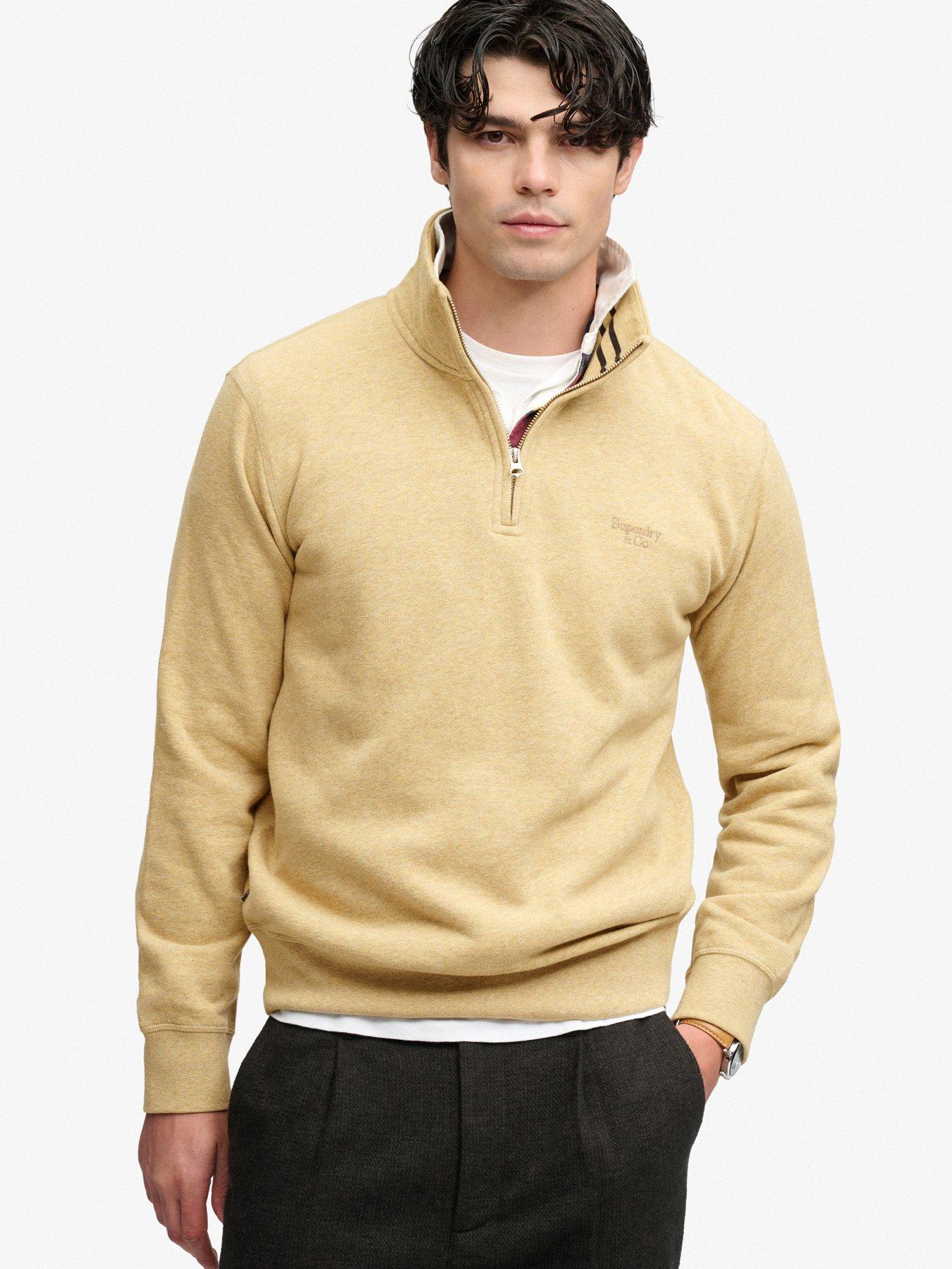 Superdry Beige 1/4 Zip Sweatshirt Essential Serif - Image 4