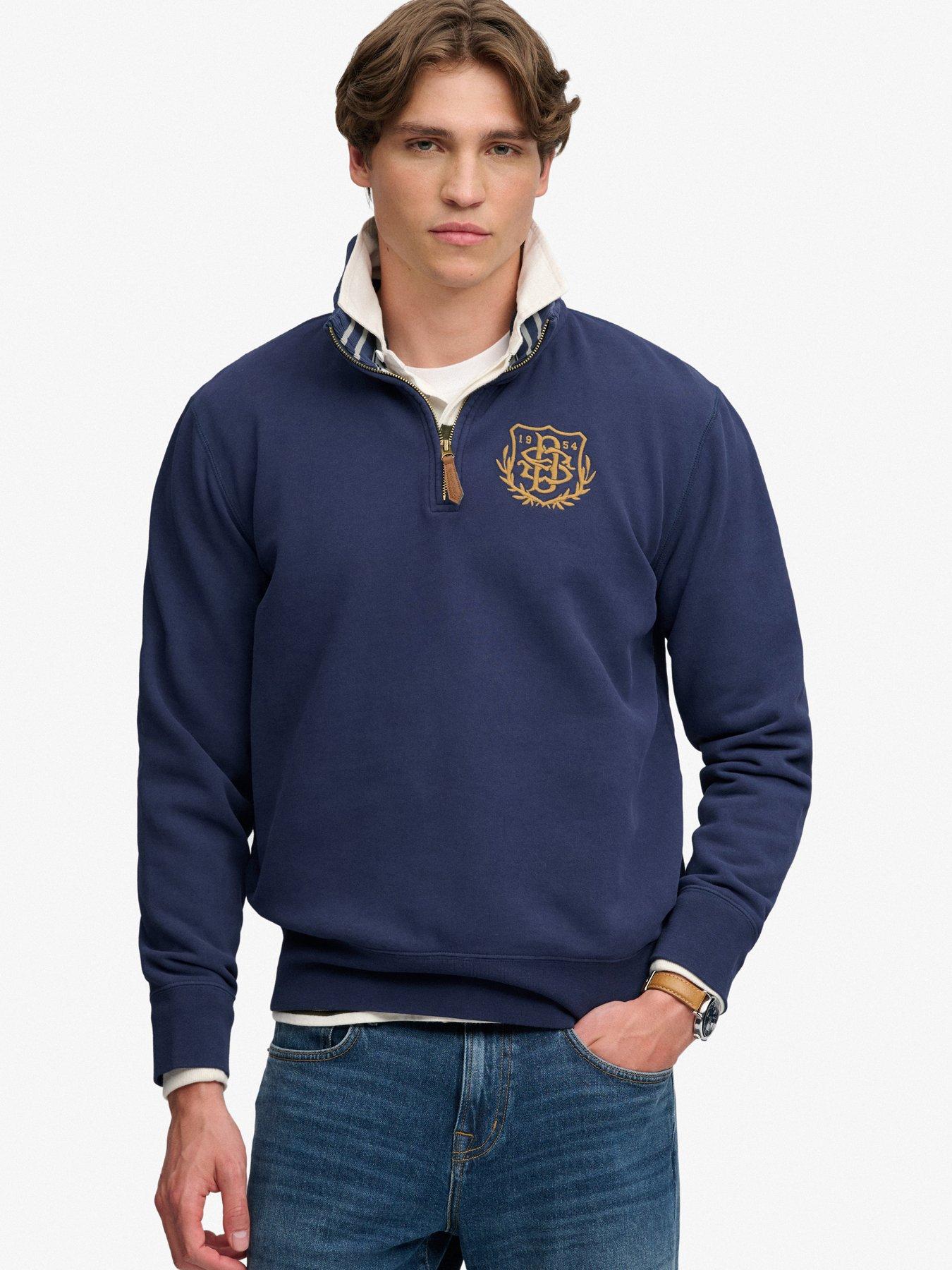 Superdry Bleu Half Zip Sweatshirt Gothic - Image 2