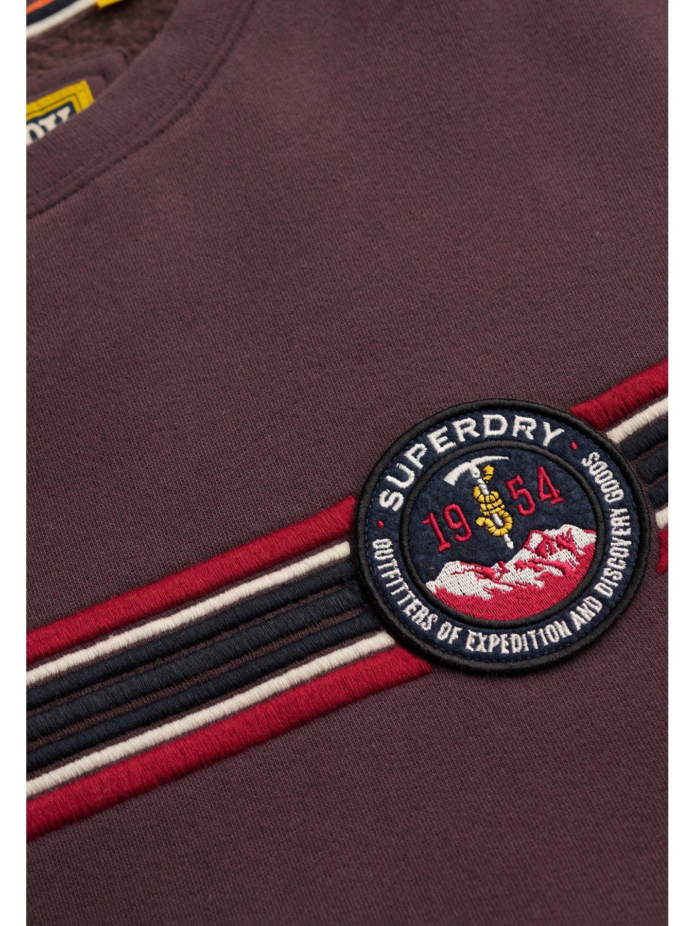 Image 6 of 7 of Superdry Outdoor Stripe Logo Relaxed Sweat - Brown