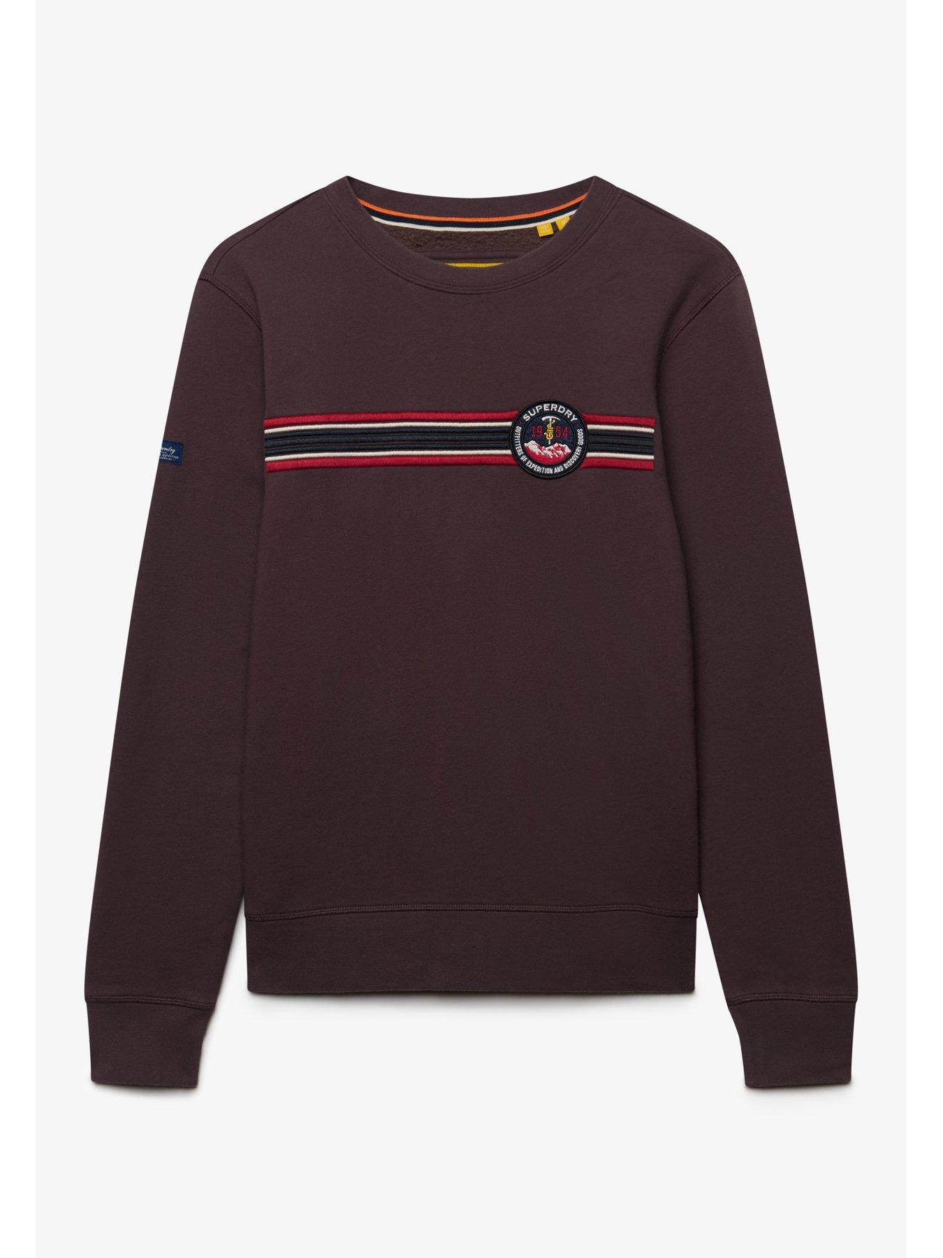 Image 7 of 7 of Superdry Outdoor Stripe Logo Relaxed Sweat - Brown