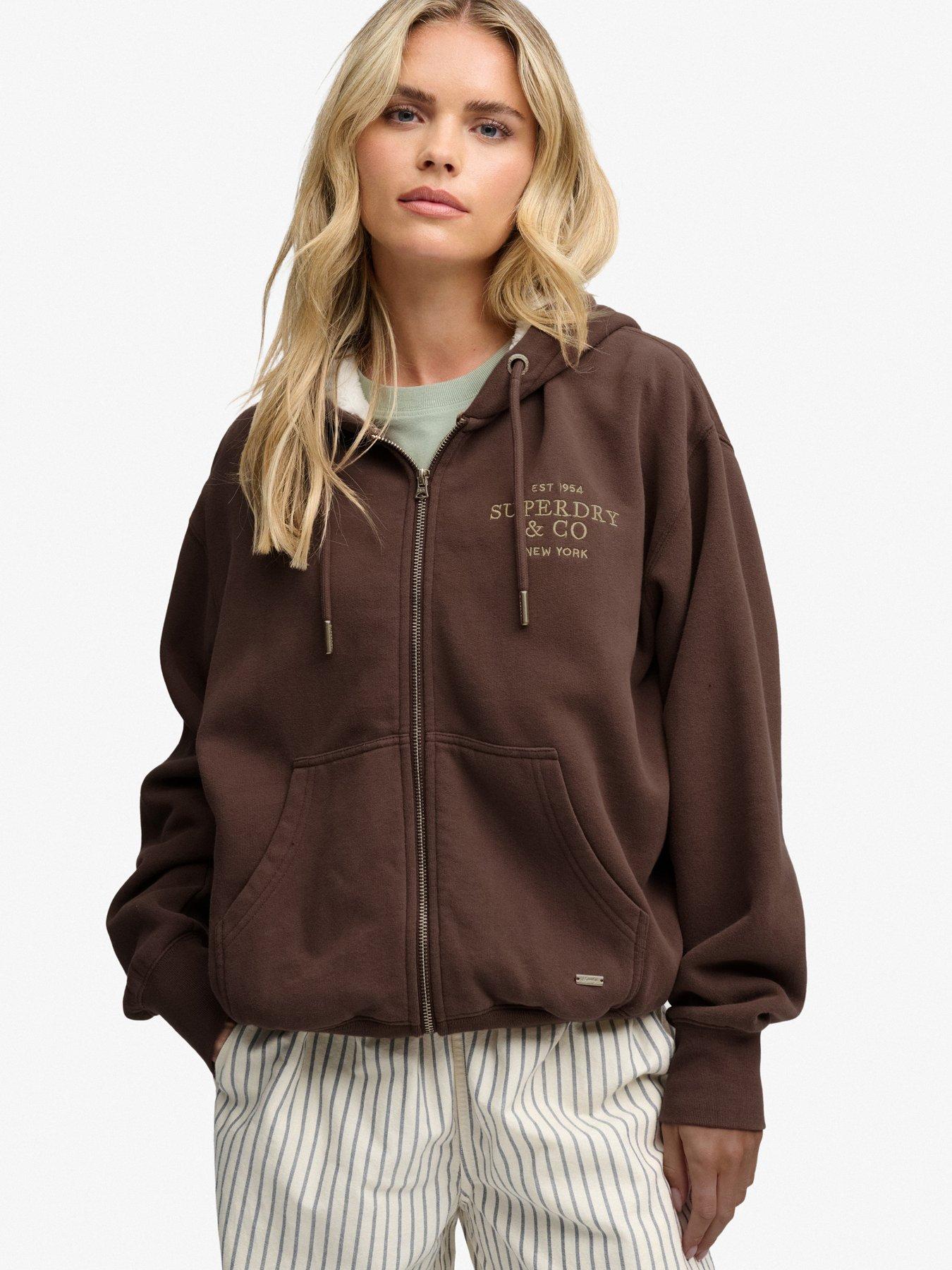 Superdry Women's Marron Zip-Up Hoodie Luxe - Image 2