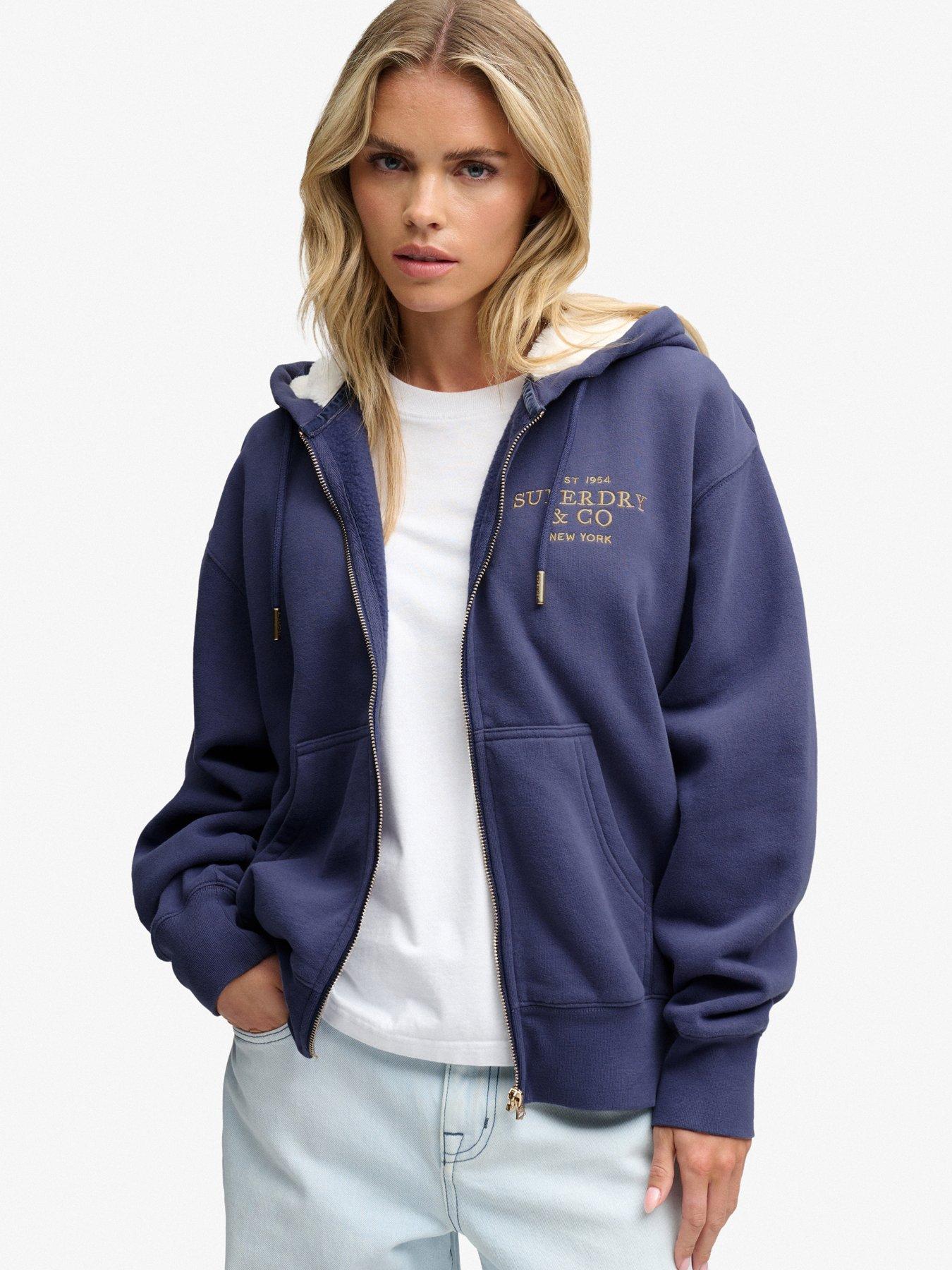 Superdry Women's Bleu Zip-Up Hoodie Luxe - Image 3