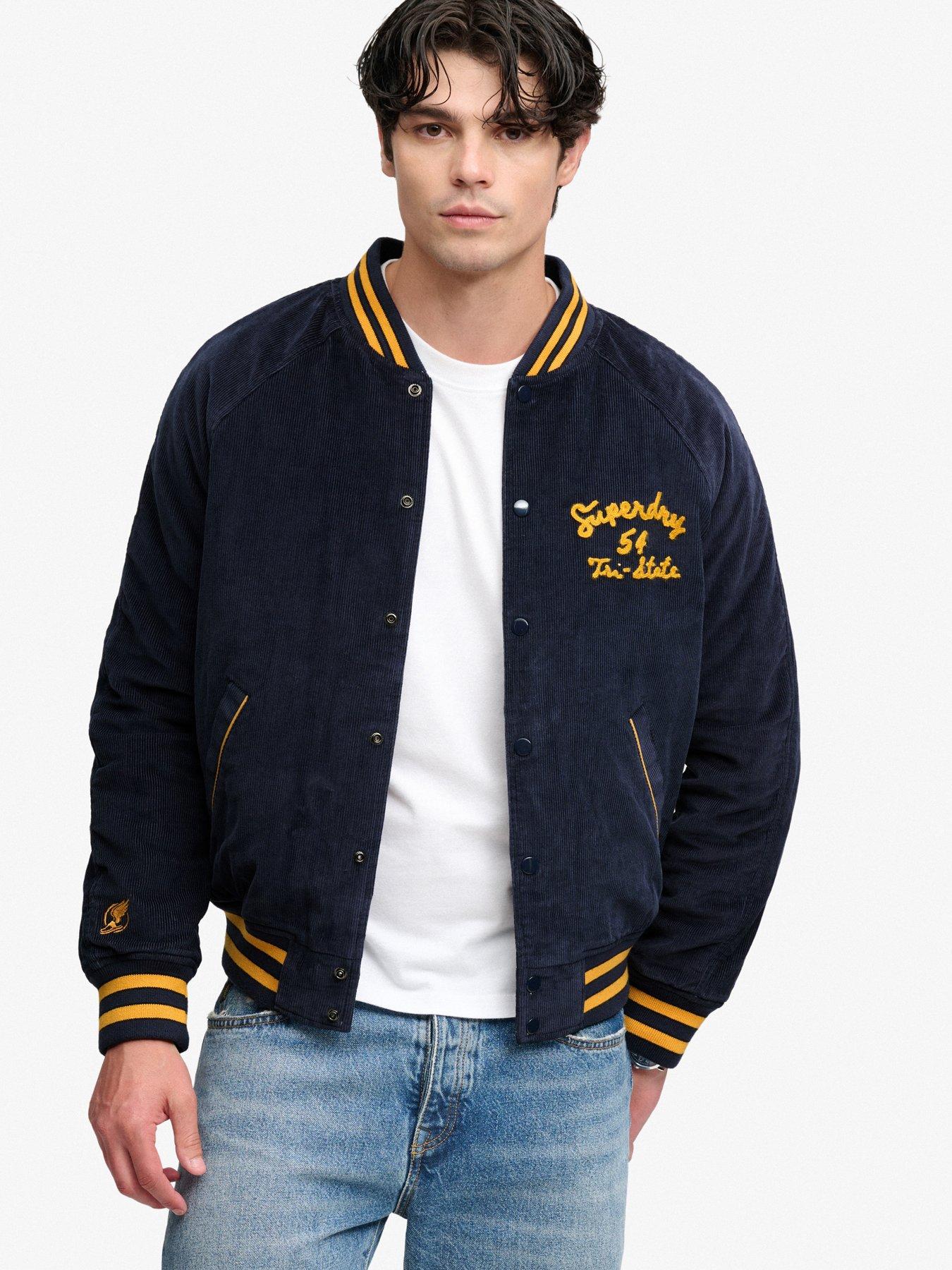 Image 1 of 6 of Superdry Superdry Cord Varsity Bomber Jacket - Navy