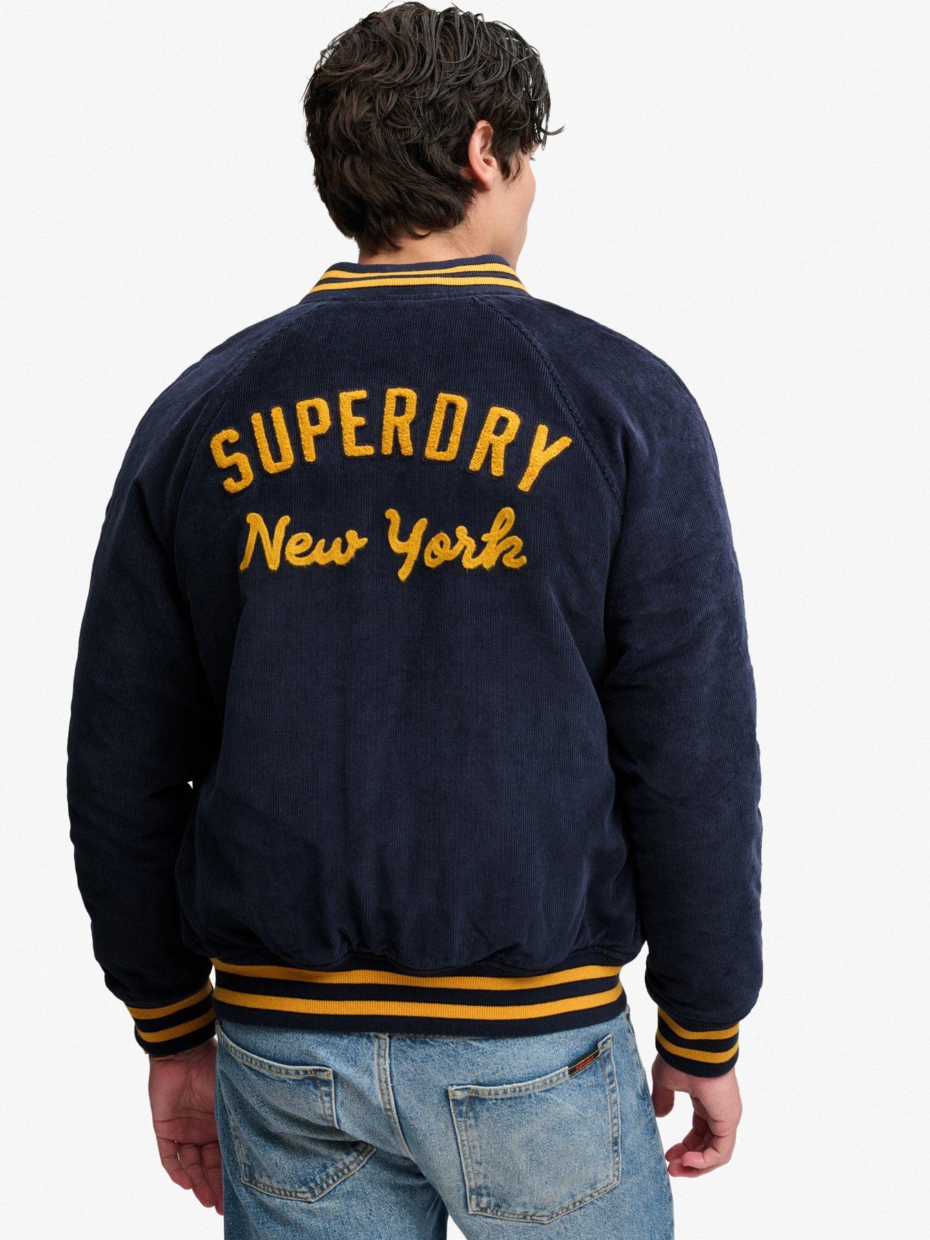 Image 2 of 6 of Superdry Superdry Cord Varsity Bomber Jacket - Navy