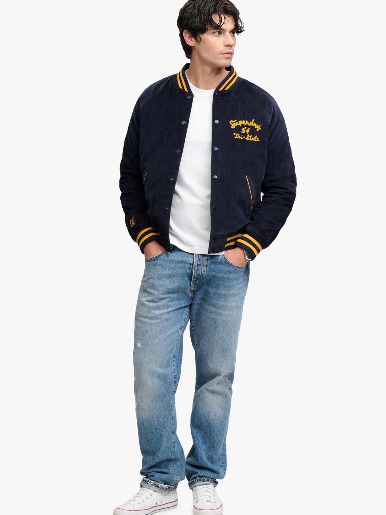 Image 3 of 6 of Superdry Superdry Cord Varsity Bomber Jacket - Navy