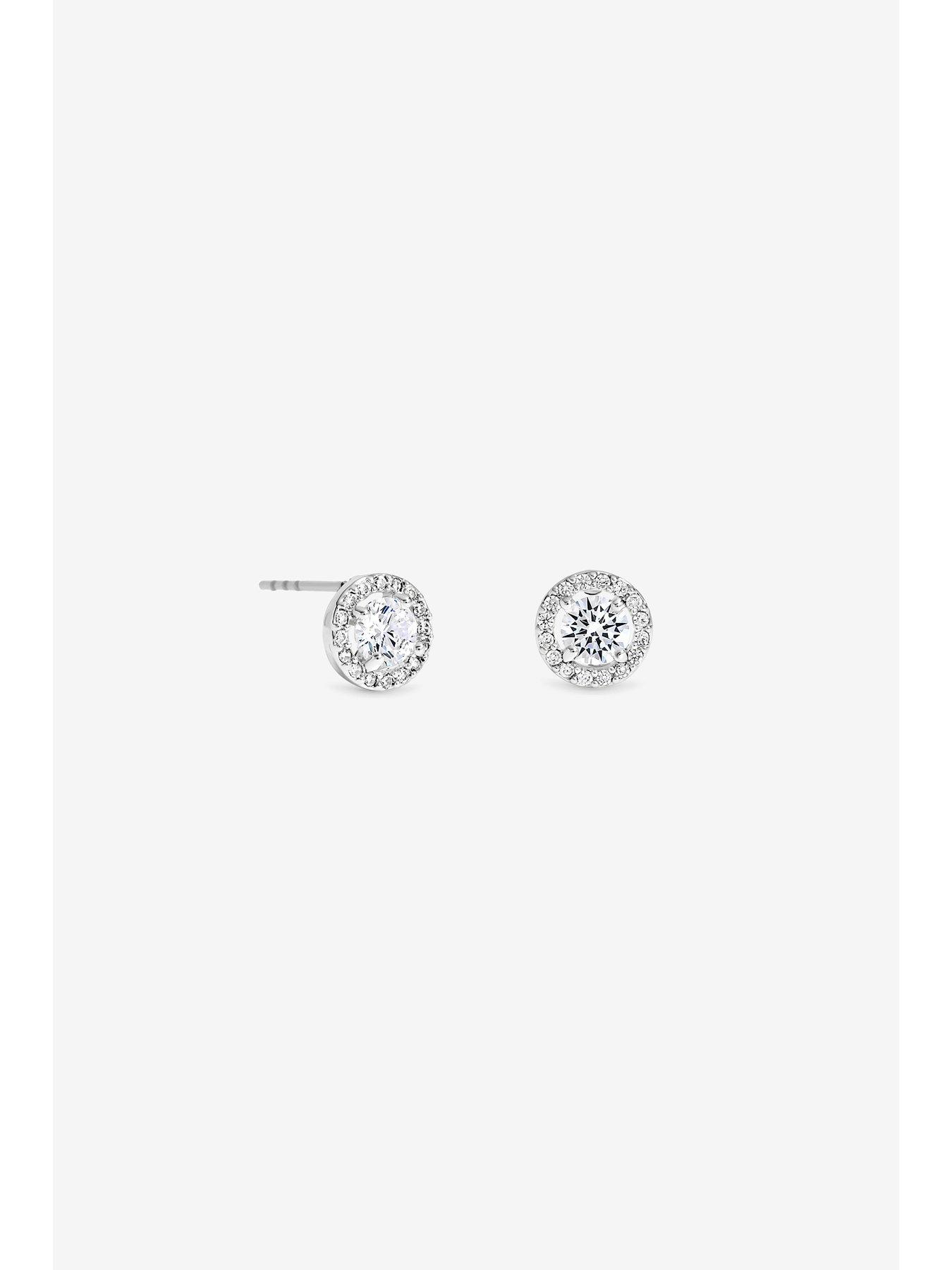 Image 2 of 2 of Jon Richard Navy Xmas Cracker - Silver Halo Stud Earring