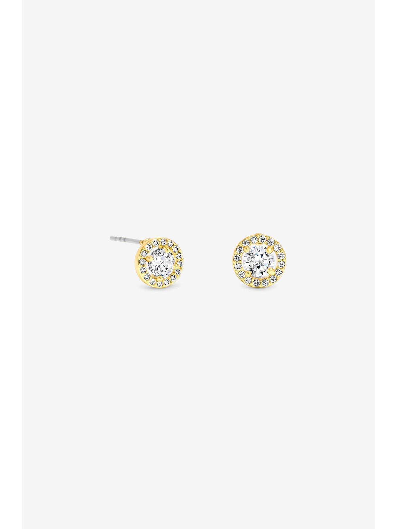 Image 2 of 2 of Jon Richard Burgundy Xmas Cracker - Gold Halo Stud Earrings