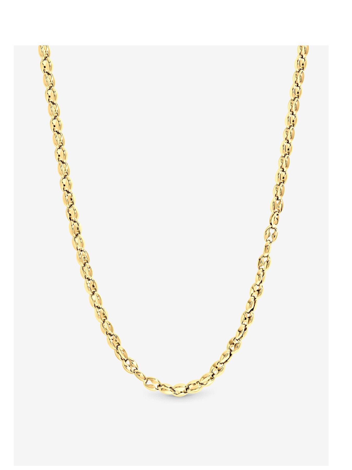 Image 1 of 1 of Inicio Inicio Men's Gold Plated Waterproof Oval Link Chain Necklace