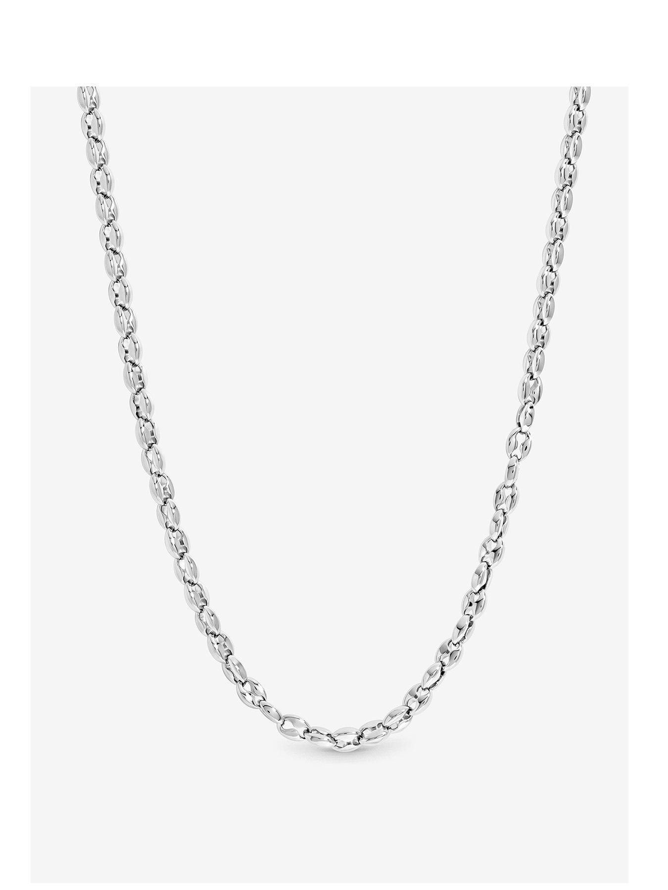 Image 1 of 1 of Inicio Inicio Men's Steel Plated Waterproof Oval Link Chain Necklace