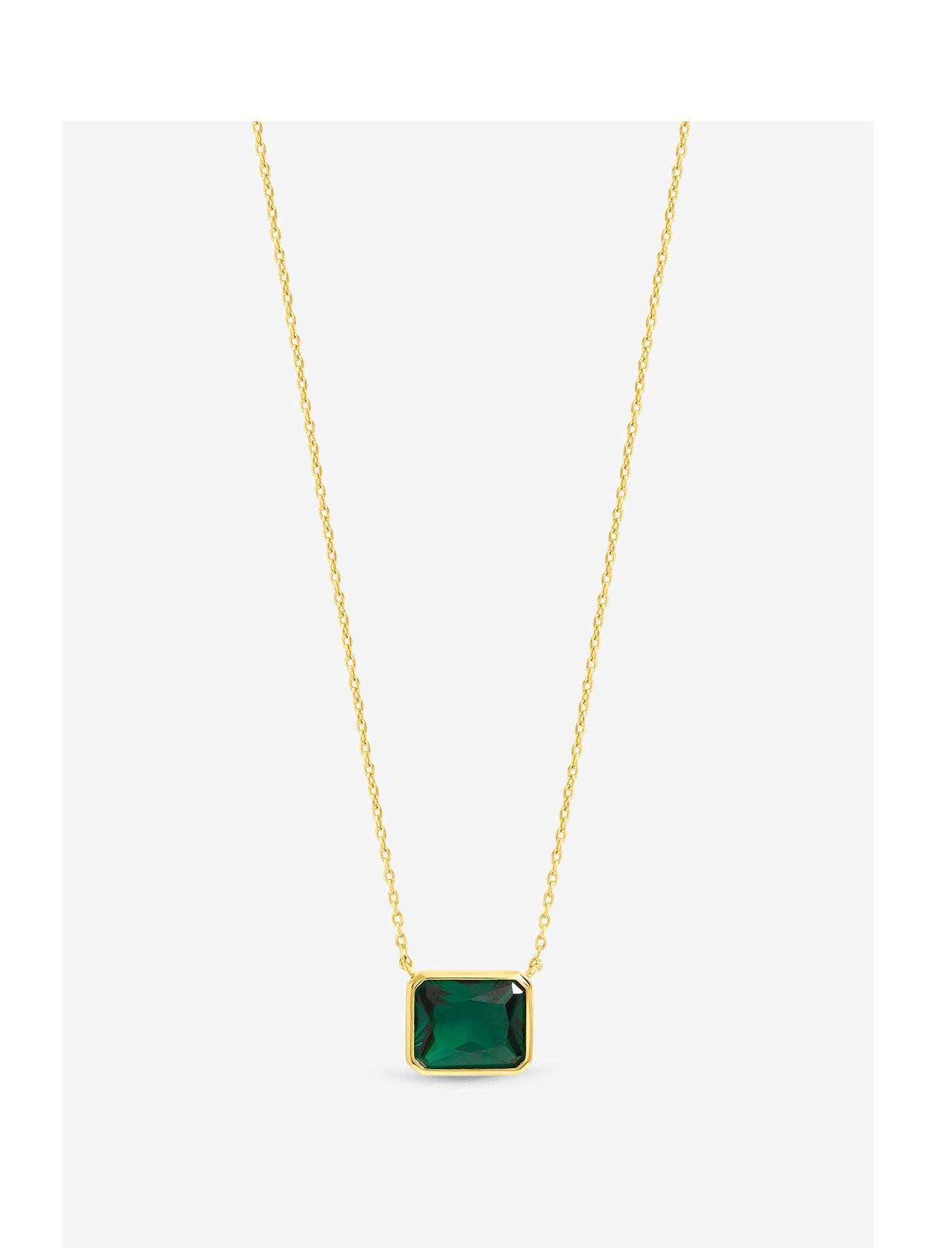 Image 1 of 1 of Jon Richard Gold Plated Emerald Pendant
