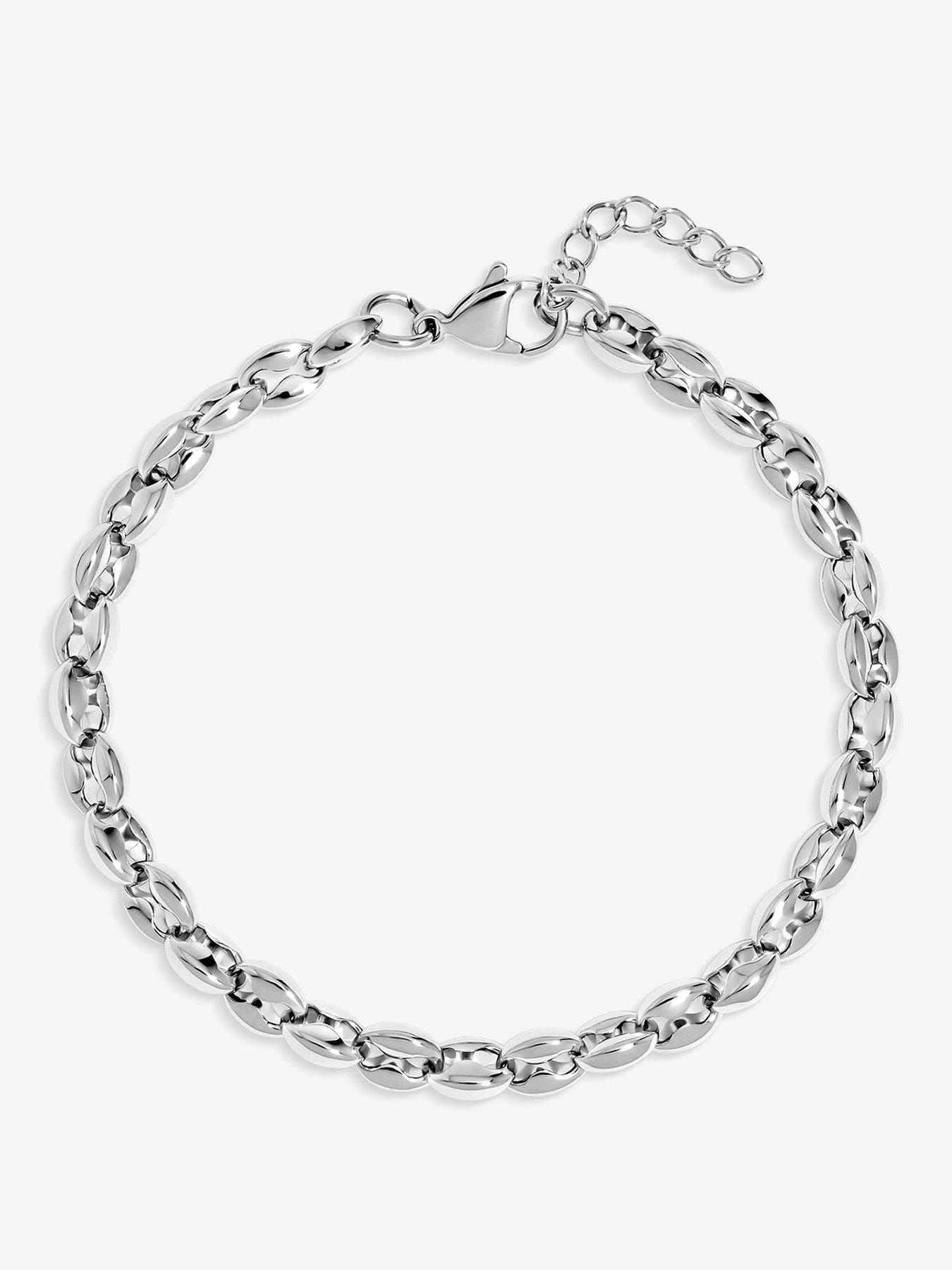 Image 1 of 1 of Inicio Inicio Men's Steel Plated Waterproof Oval Chain Bracelet